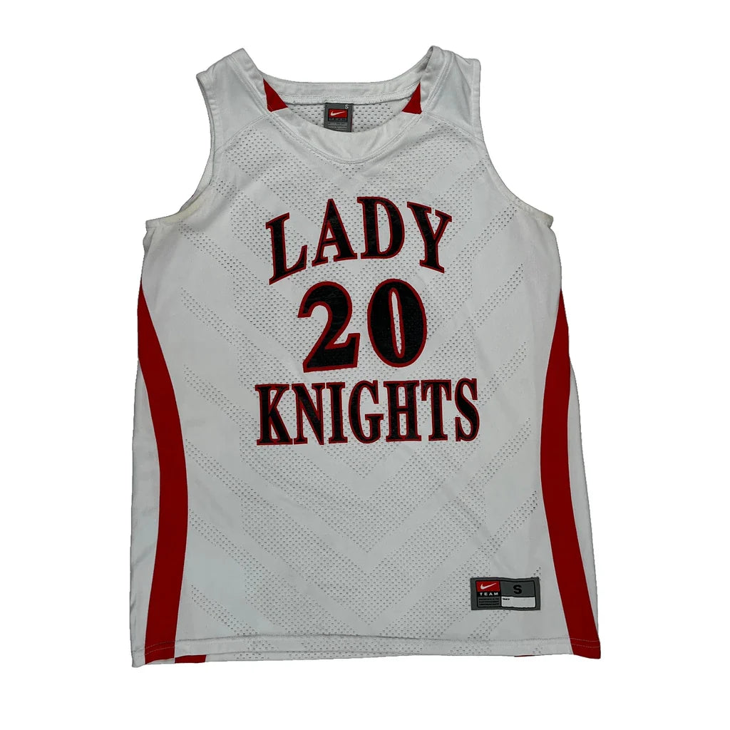 Lady Knights Nike Jersey - Small White Polyester Refurbished - Thrifted (note: this is a term often used to describe second- refurbished available on Cerqular