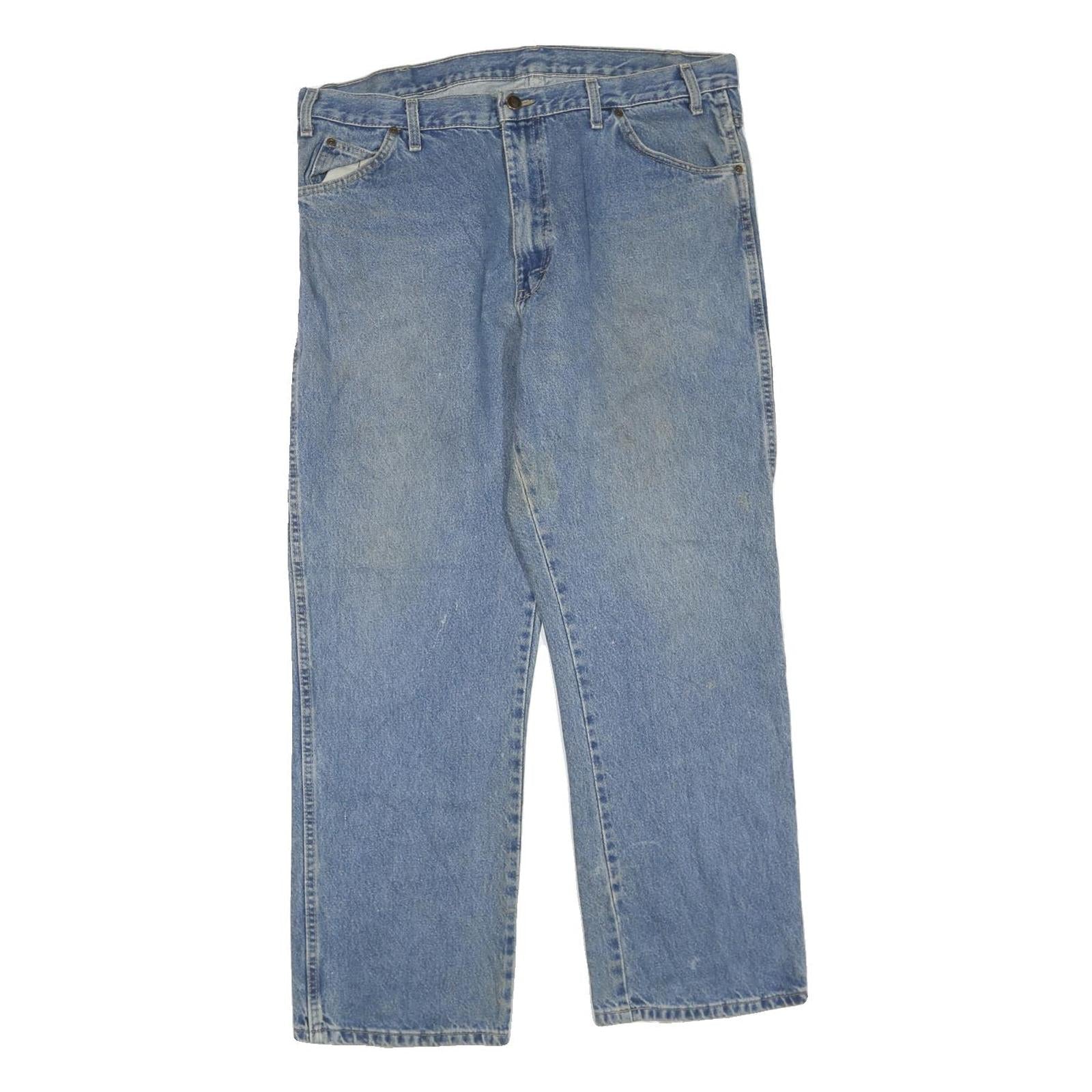DICKIES Mens Regular Fit Blue Denim Jeans W38 L30 Classic Cotton Blend Zip Refurbished - N/A refurbished available on Cerqular