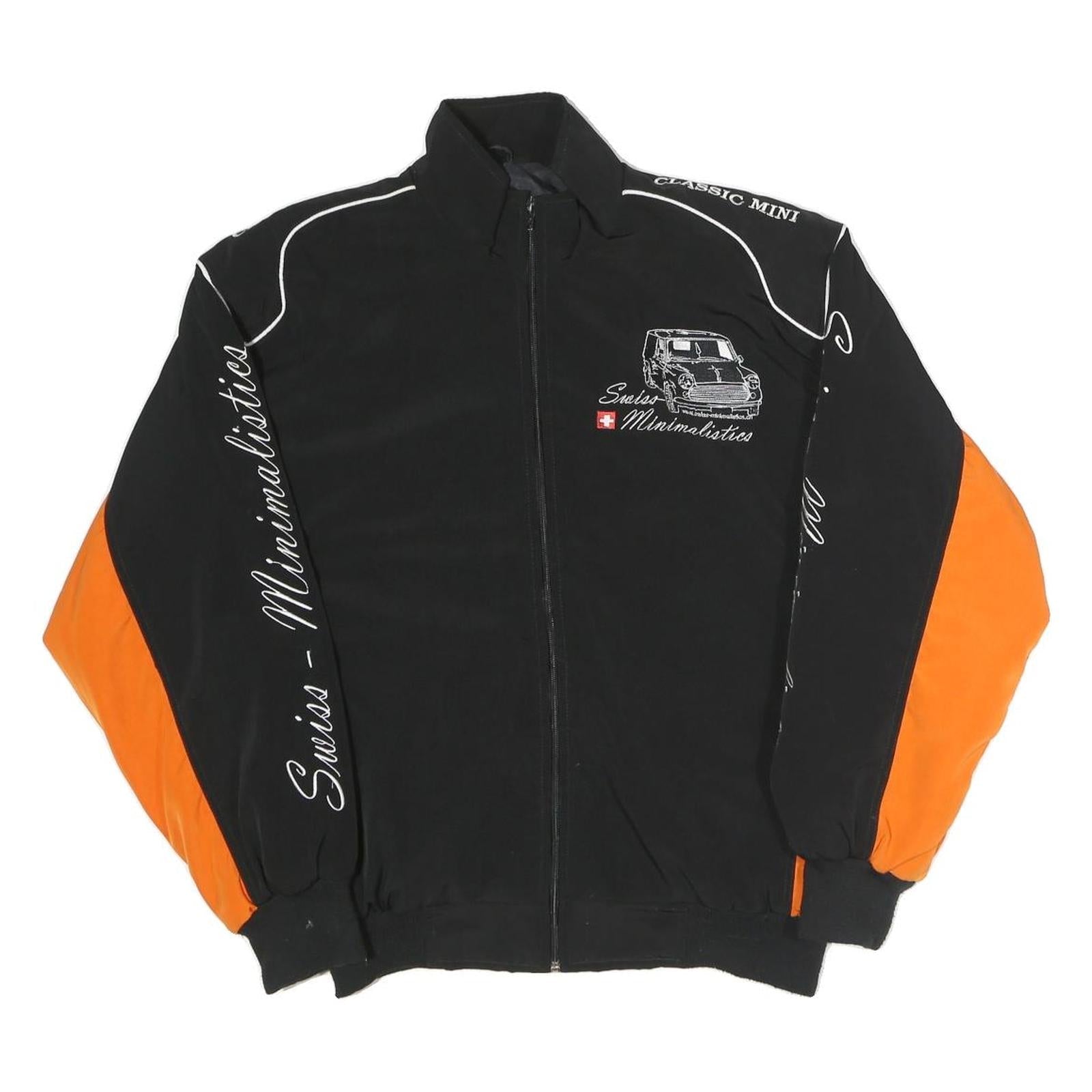 Mens Black & Orange Classic Mini Jacket M Polyester Blend Zip Track Style Refurbished - N/A refurbished available on Cerqular