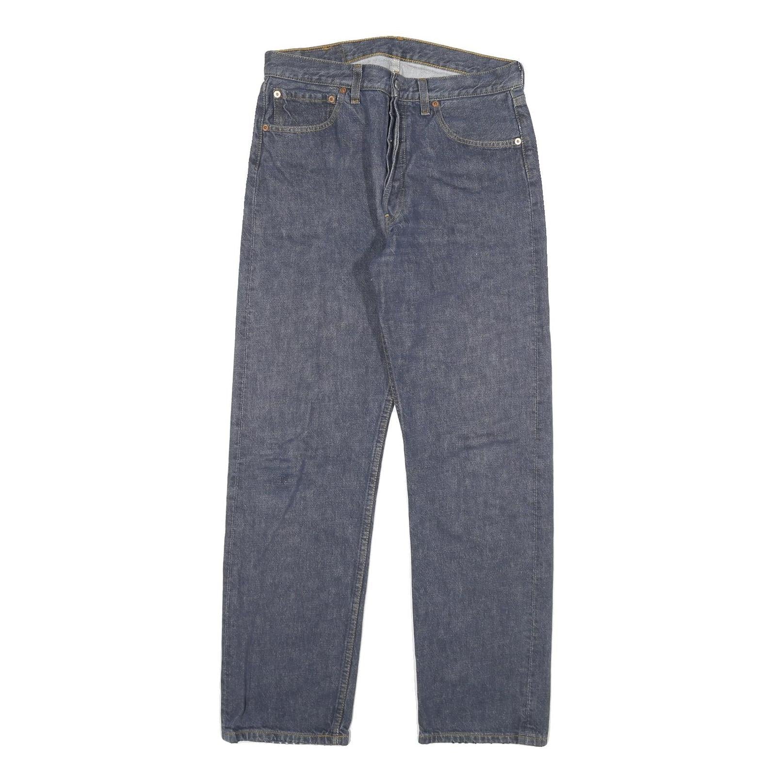 LEVI'S 501 Mens Jeans Blue Regular Straight Denim Medium W30 L28 Classic Fit Refurbished - N/A refurbished available on Cerqular