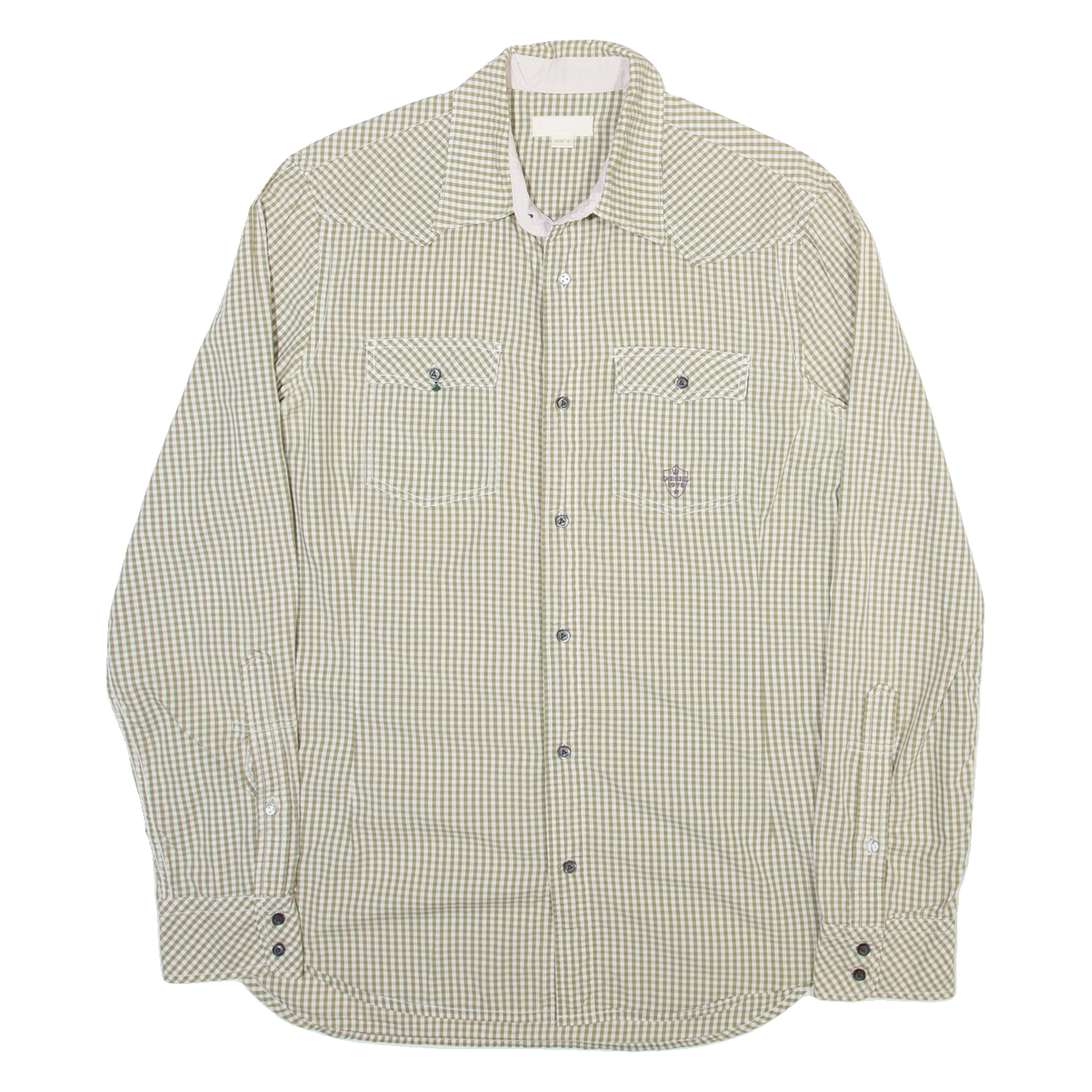 DIESEL Mens Shirt Grey Check Long Sleeve L Refurbished - N/A refurbished available on Cerqular