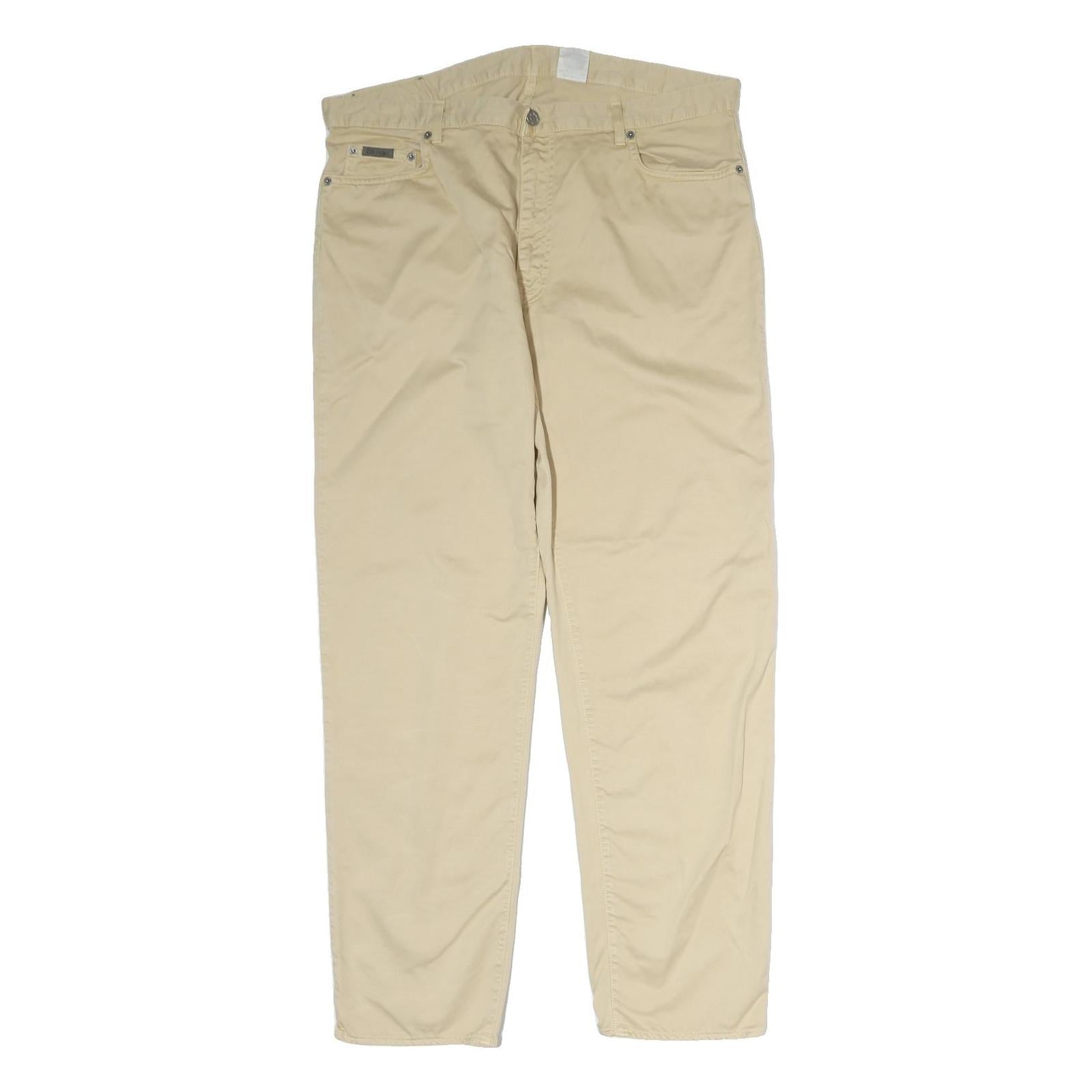 CALVIN KLEIN JEANS Mens Cotton Blend Beige Regular Fit Straight Trousers W38 L30 Refurbished - N/A refurbished available on Cerqular