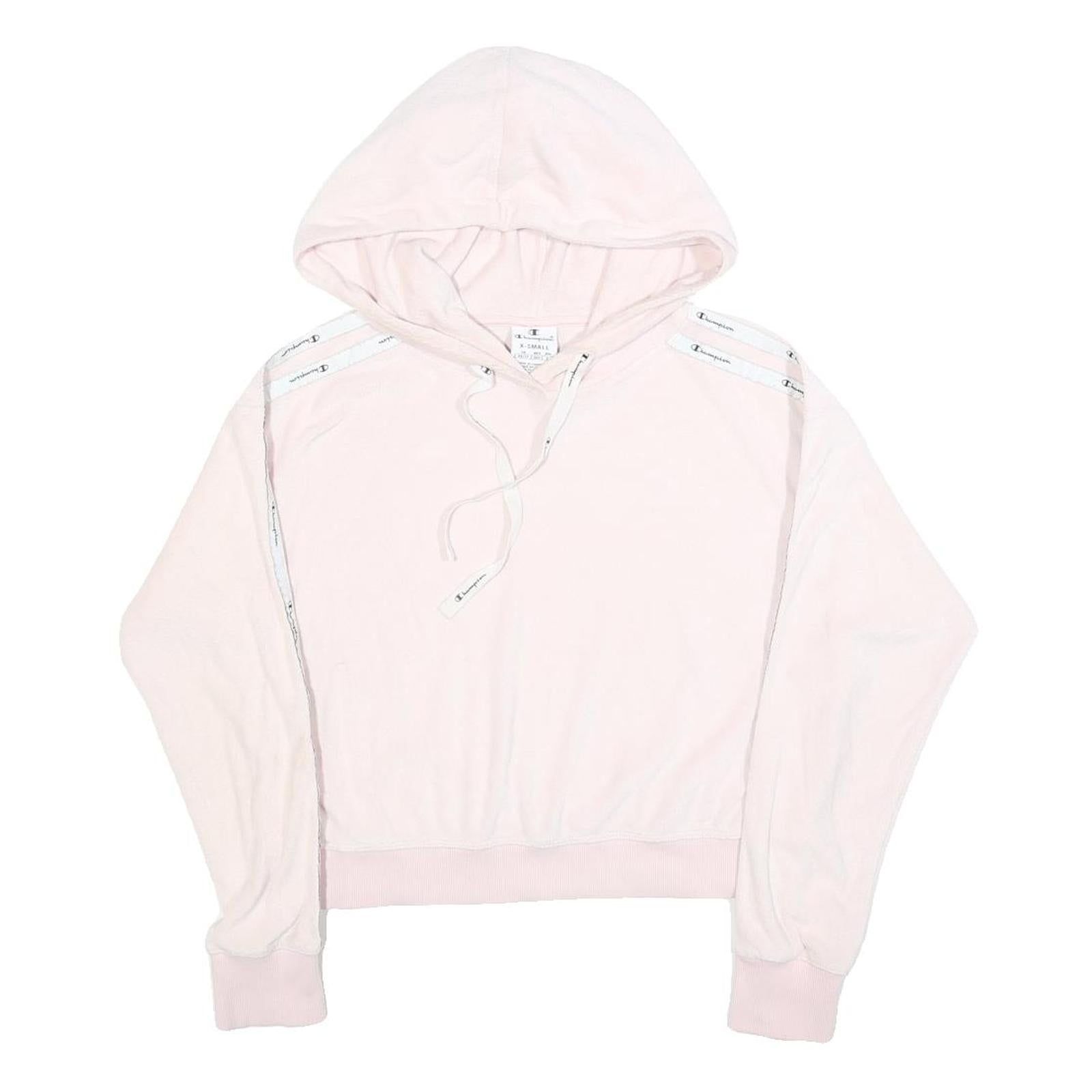 CHAMPION Womens Pink Hoodie XS Polyester Blend Casual Logo Tape Trim Refurbished - N/A refurbished available on Cerqular