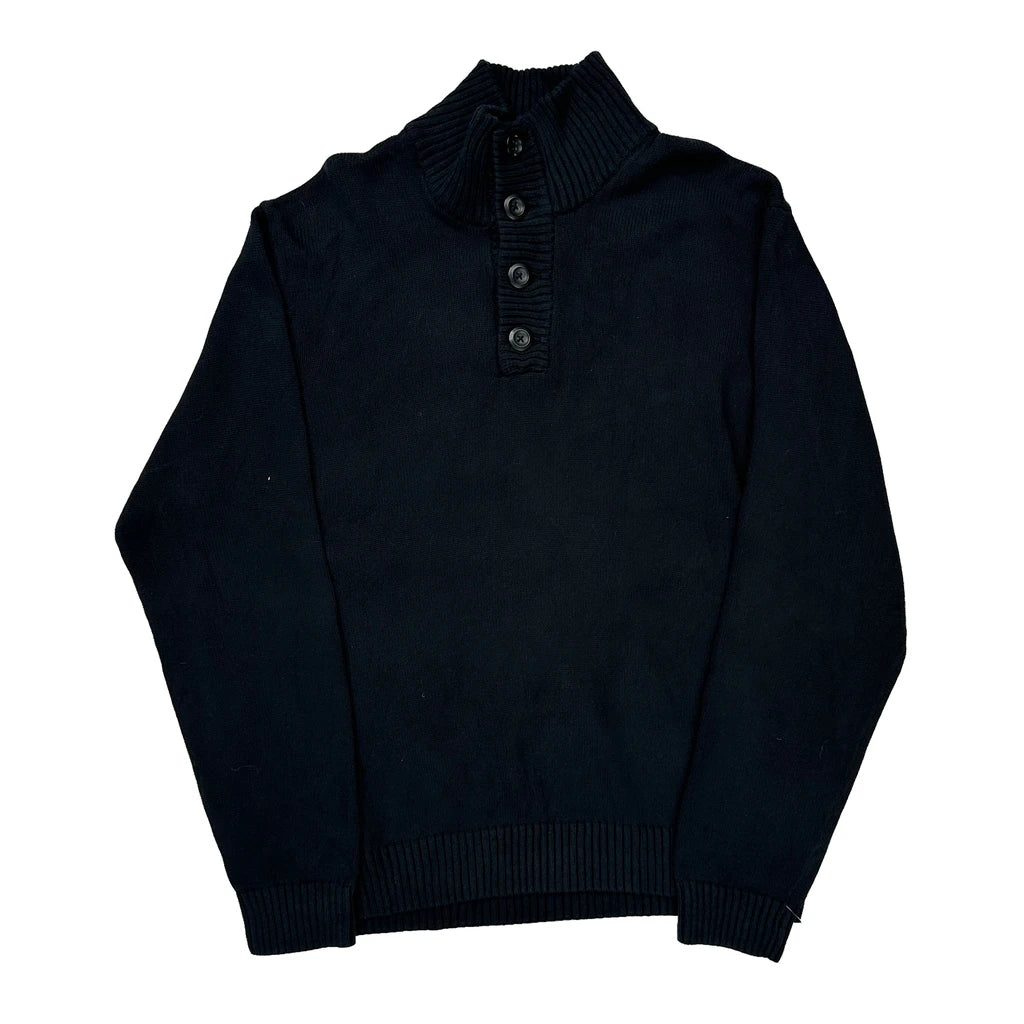 Tommy Hilfiger Jumper - XL Black Cotton Refurbished - Thrifted (note: this is a term often used to describe second- refurbished available on Cerqular