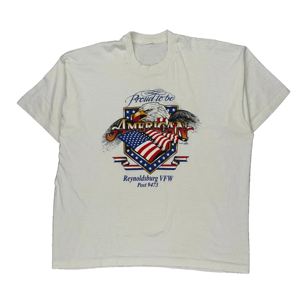 Reynoldsburg Vfw Post 9473 Anvil Graphic T-Shirt - XL Multicoloured Cotton Refurbished - Thrifted (note: this is a term often used to describe second- refurbished available on Cerqular