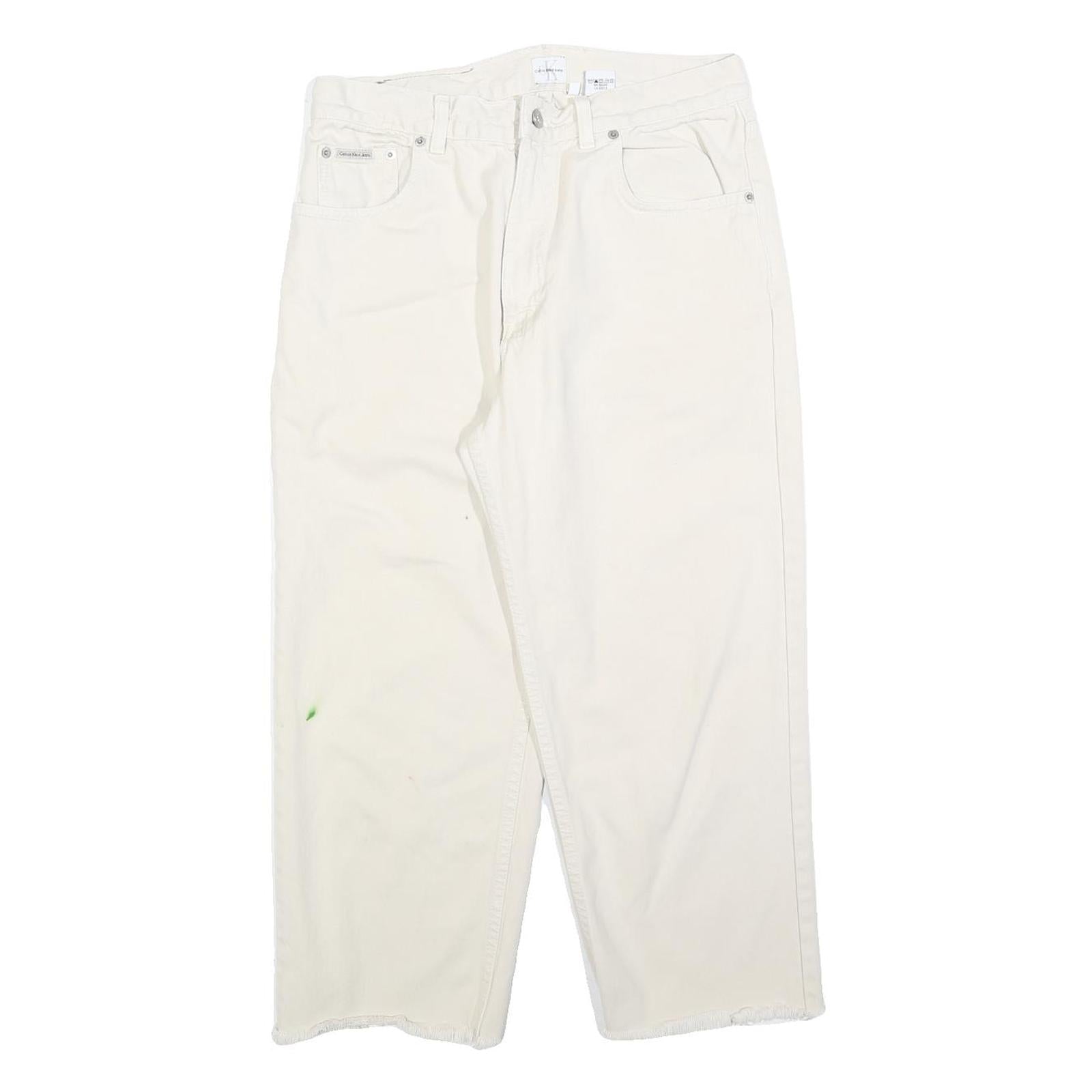 Buy CALVIN KLEIN Womens Jeans White Relaxed Straight Cotton W32 L24 Frayed Hem Zip Refurbished - $29.89 CALVIN KLEIN Womens Jeans White Relaxed Straight Cotton W32 L24 Frayed Hem Zip Refurbished - N/A refurbished available on Cerqular