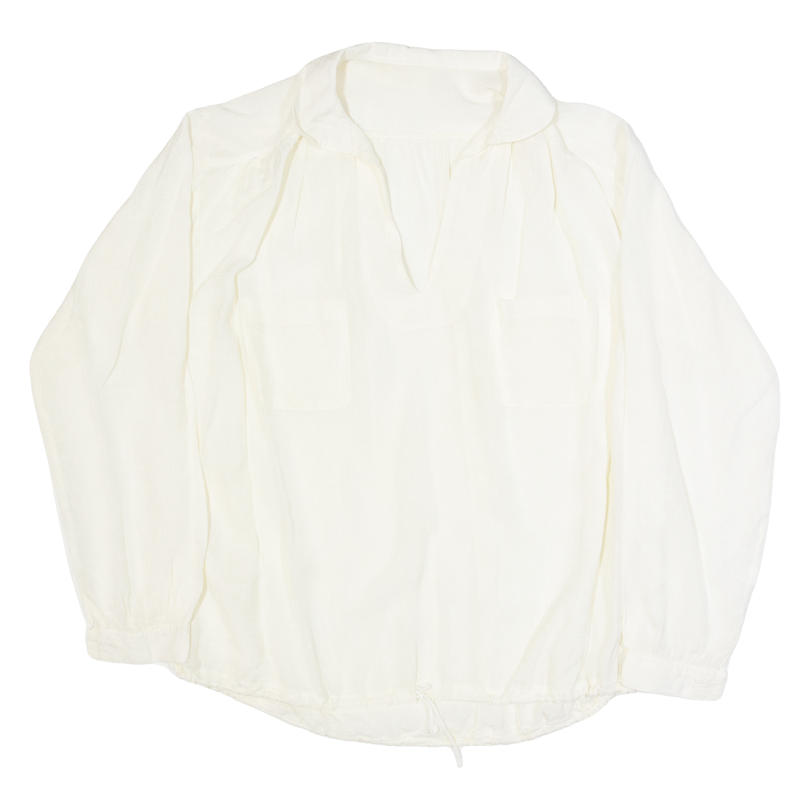 Womens Blouse Cream V-Neck Long Sleeve XL Refurbished - N/A refurbished available on Cerqular