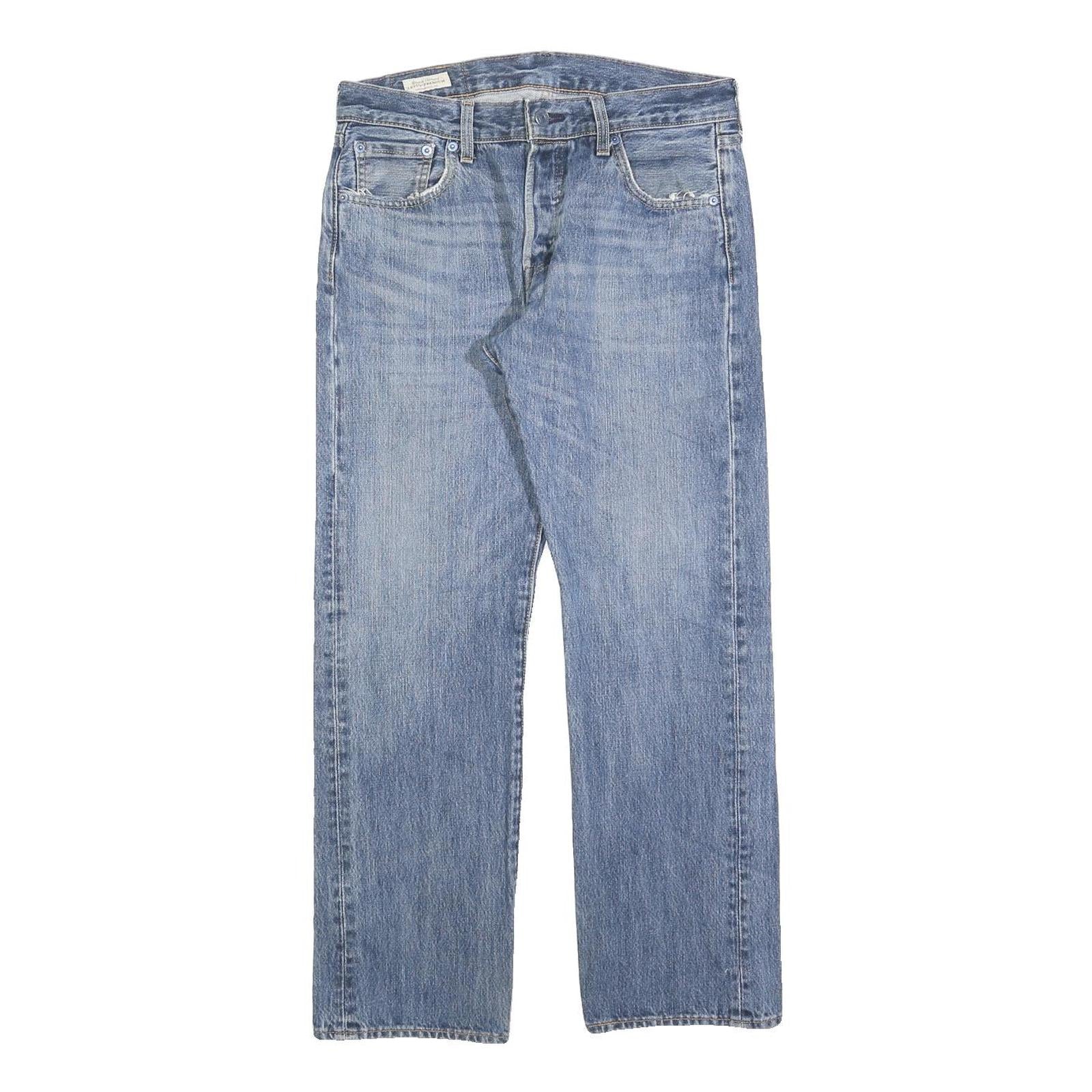 LEVI'S 501 BIG E Mens Jeans Blue Regular Straight Denim Light W30 L30 Classic Refurbished - N/A refurbished available on Cerqular