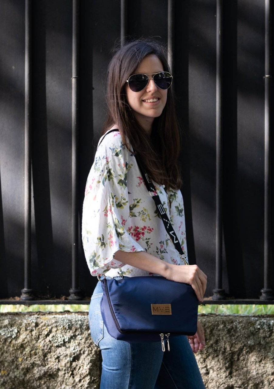 The Flip MVB Crossbody Bag blue Refurbished - My Vegan Bags refurbished available on Cerqular