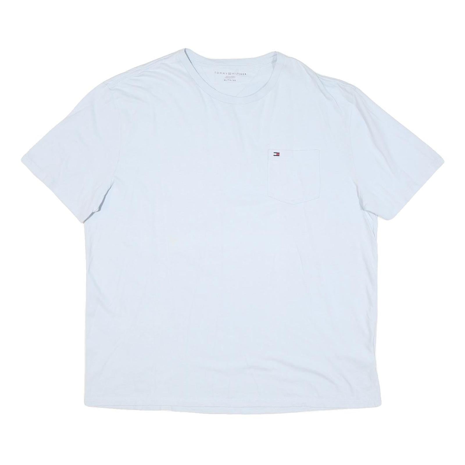 TOMMY HILFIGER Mens White Plain Pocket T-Shirt XL Short Sleeve Crew Neck Classic Refurbished - N/A refurbished available on Cerqular