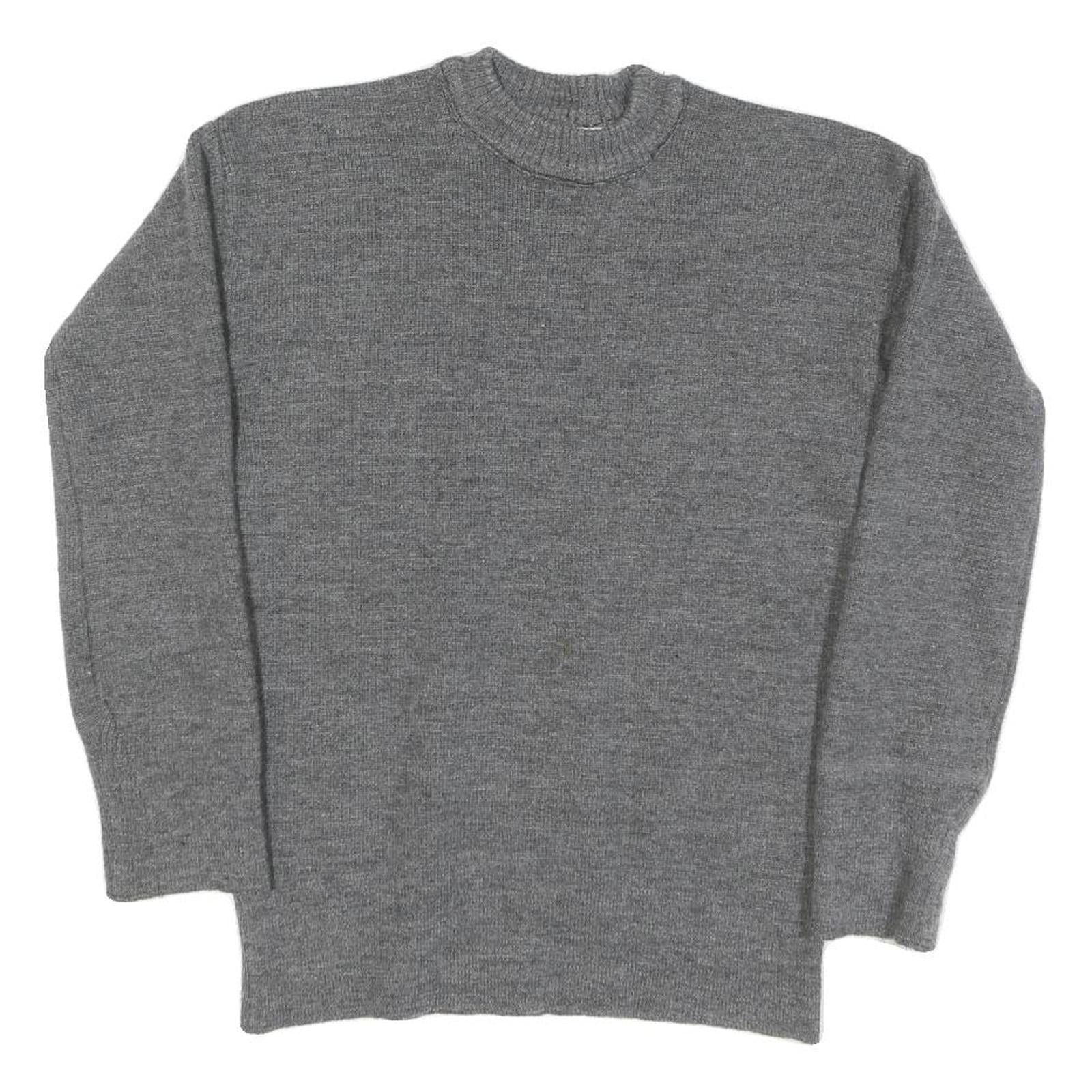 GROSS Womens Grey Plain Cotton Blend Chunky Knit Crew Neck Jumper S Soft Warm Refurbished - N/A refurbished available on Cerqular