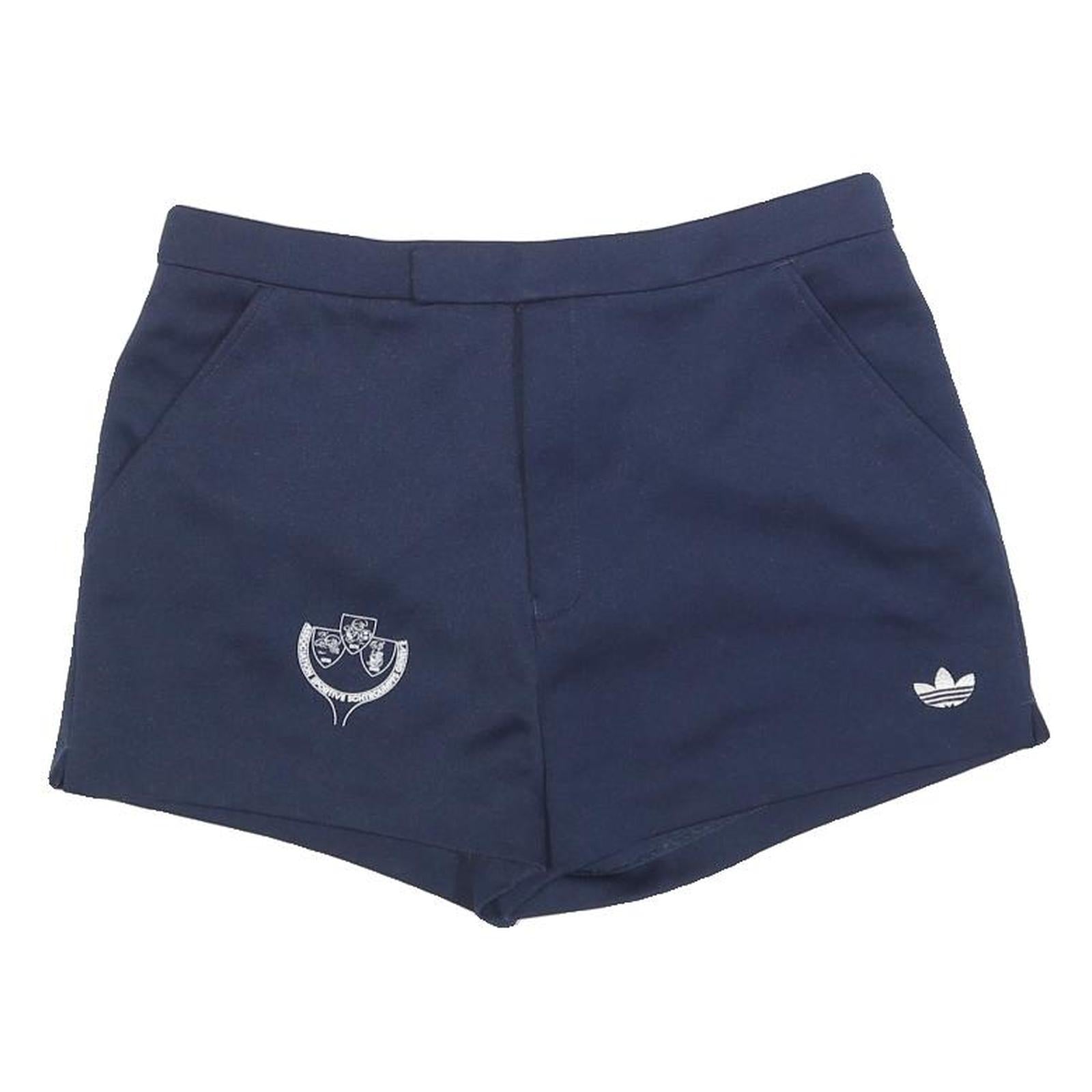 ADIDAS Womens Navy Casual Cotton Blend Shorts M W30 Logo Embroidery Refurbished - N/A refurbished available on Cerqular