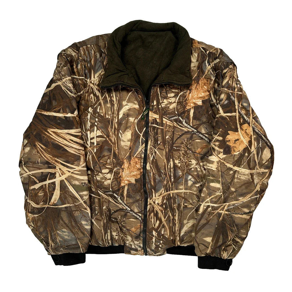 Remington Camo Jacket - XL Green Nylon Refurbished - Thrifted (note: this is a term often used to describe second- refurbished available on Cerqular