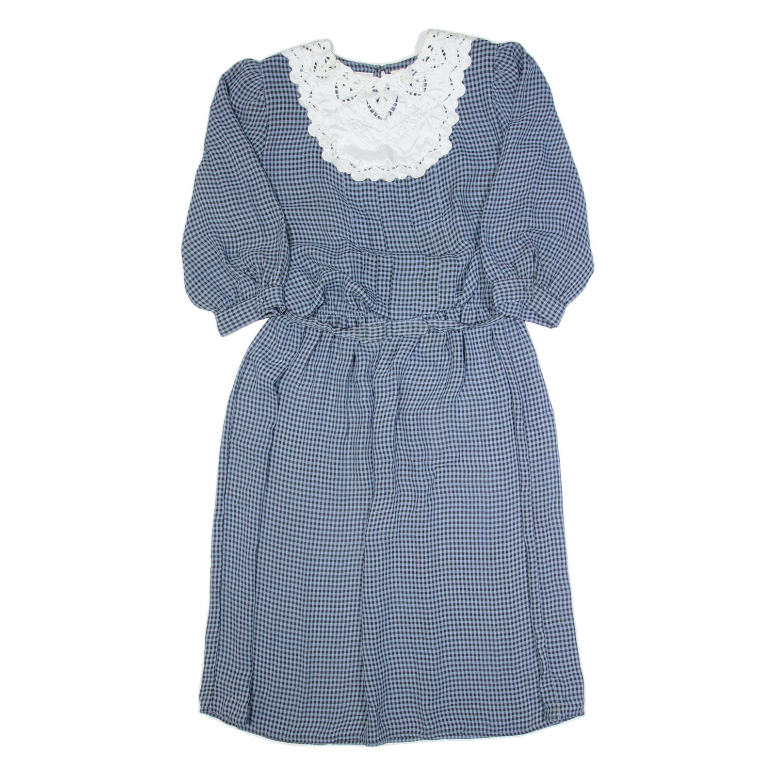 IN THE MOOD Womens A-Line Dress Blue 90s Check Long M Refurbished - N/A refurbished available on Cerqular