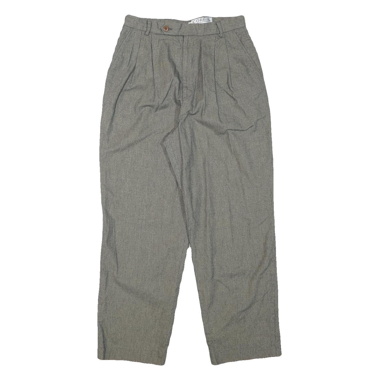 CORBIN Mens Cotton Blend Grey Relaxed Tapered Trousers W28 L27 Classic Casual Refurbished - N/A refurbished available on Cerqular