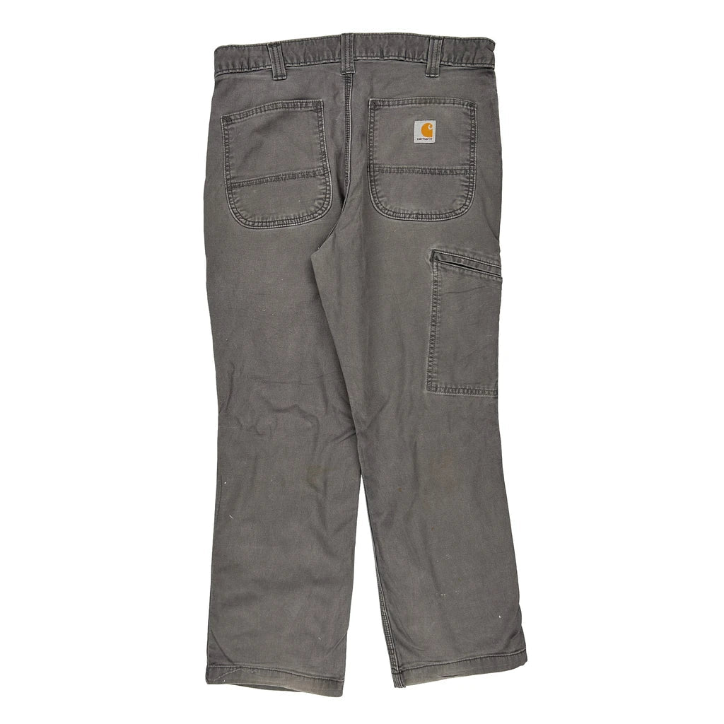 Carhartt Carpenter Trousers - 32W 28L Grey Cotton Blend Refurbished - Thrifted (note: this is a term often used to describe second- refurbished available on Cerqular