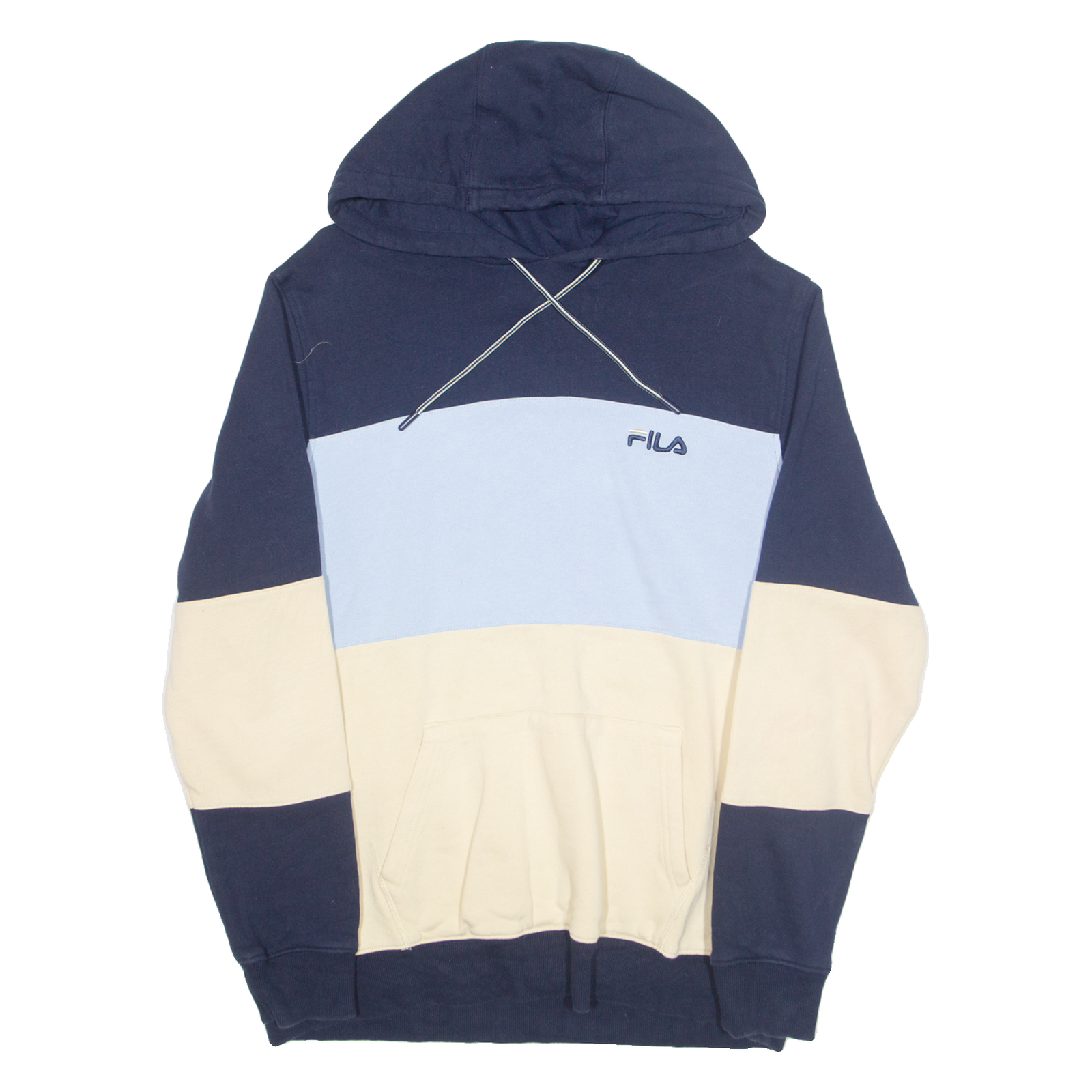 Buy FILA Colourblock Mens Blue Hoodie M Refurbished - $28.59 FILA Colourblock Mens Blue Hoodie M Refurbished - N/A refurbished available on Cerqular