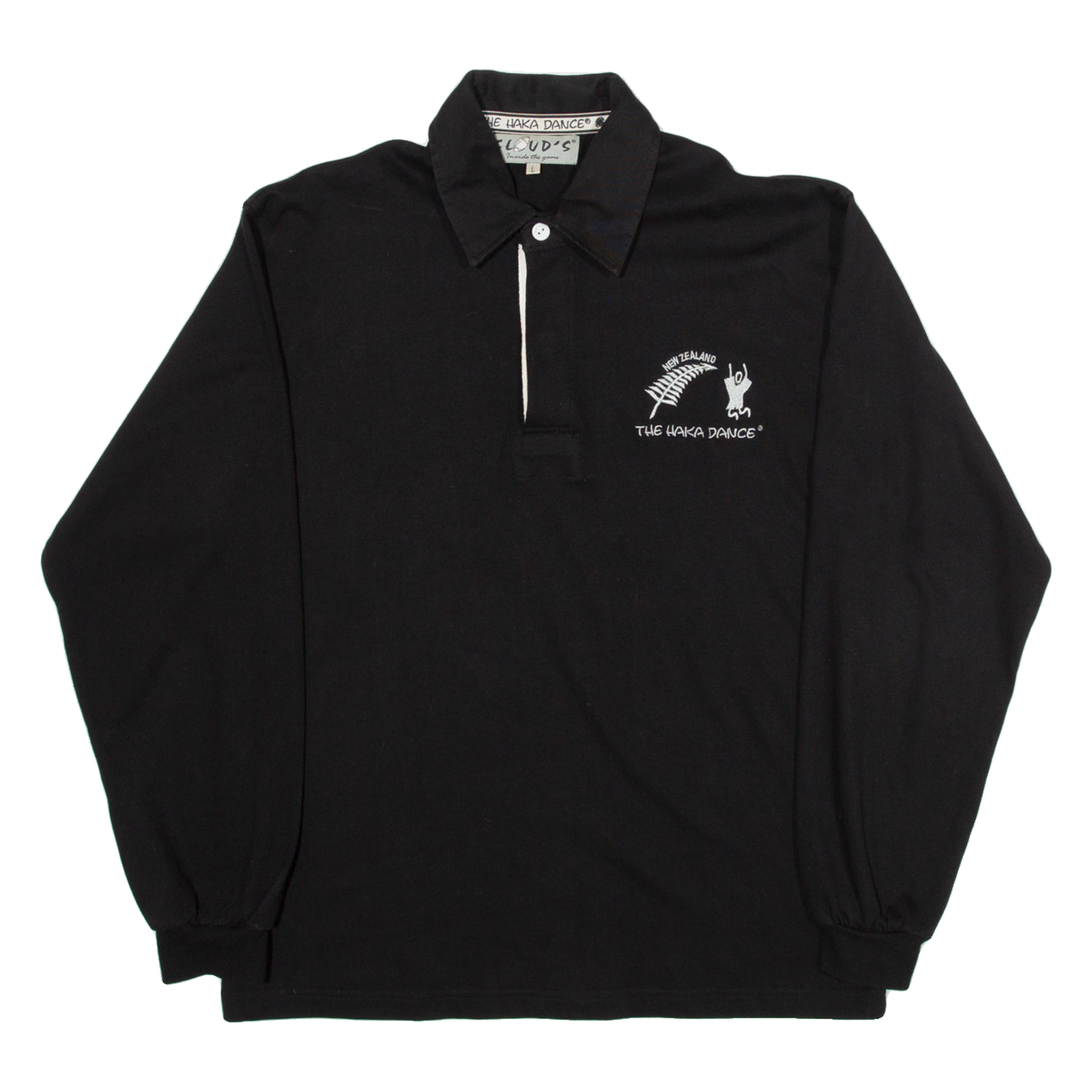 CLOUDS The Haka Dance Mens Polo Shirt Black Long Sleeve L Refurbished - N/A refurbished available on Cerqular