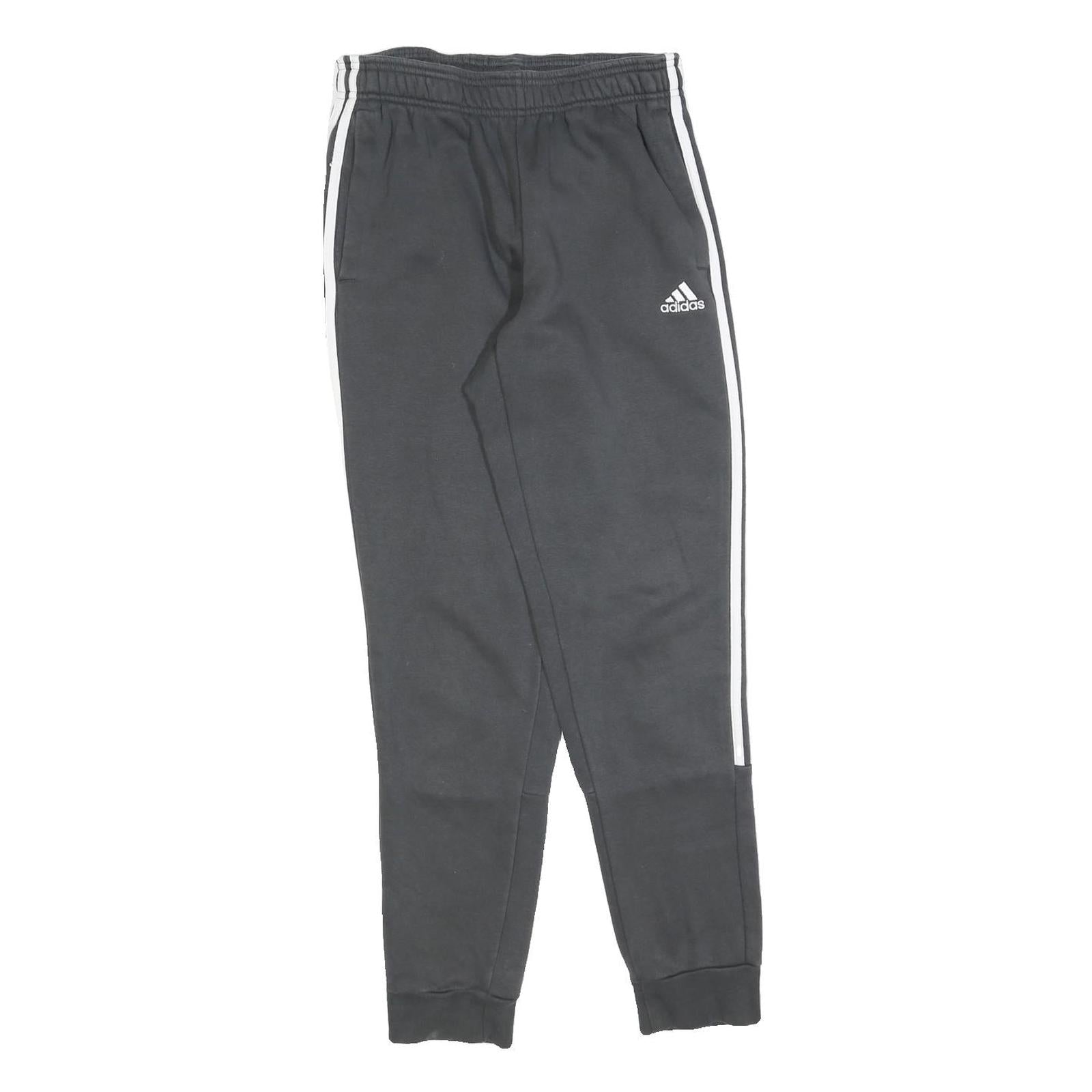 ADIDAS Mens Joggers Black & White Slim Tapered S W26 L30 Three Stripe Logo Refurbished - N/A refurbished available on Cerqular