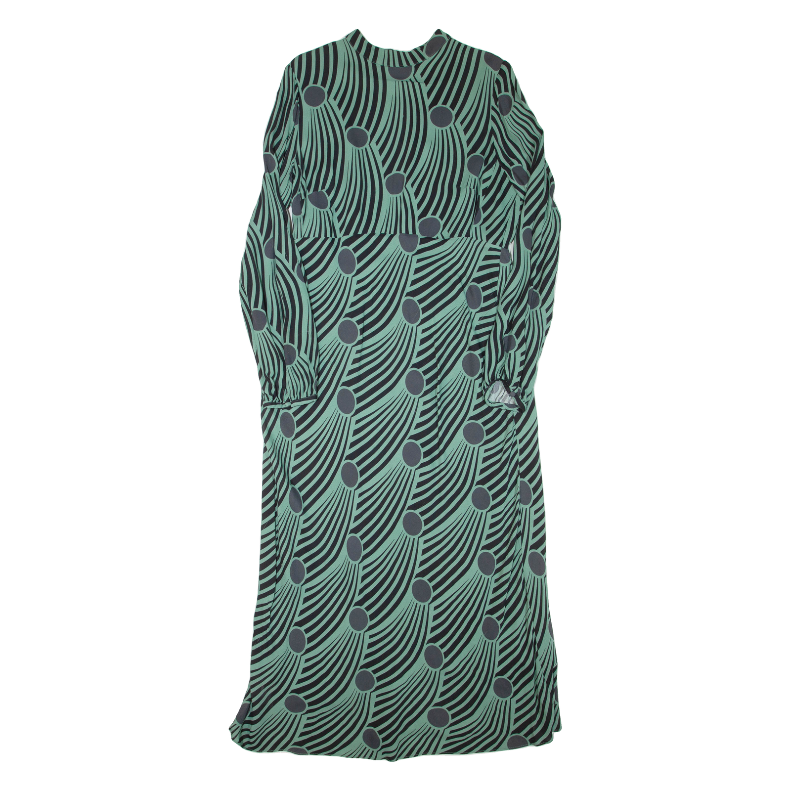 MINT VELVET Womens Maxi Dress Green Striped Long Sleeve Long L Refurbished - N/A refurbished available on Cerqular