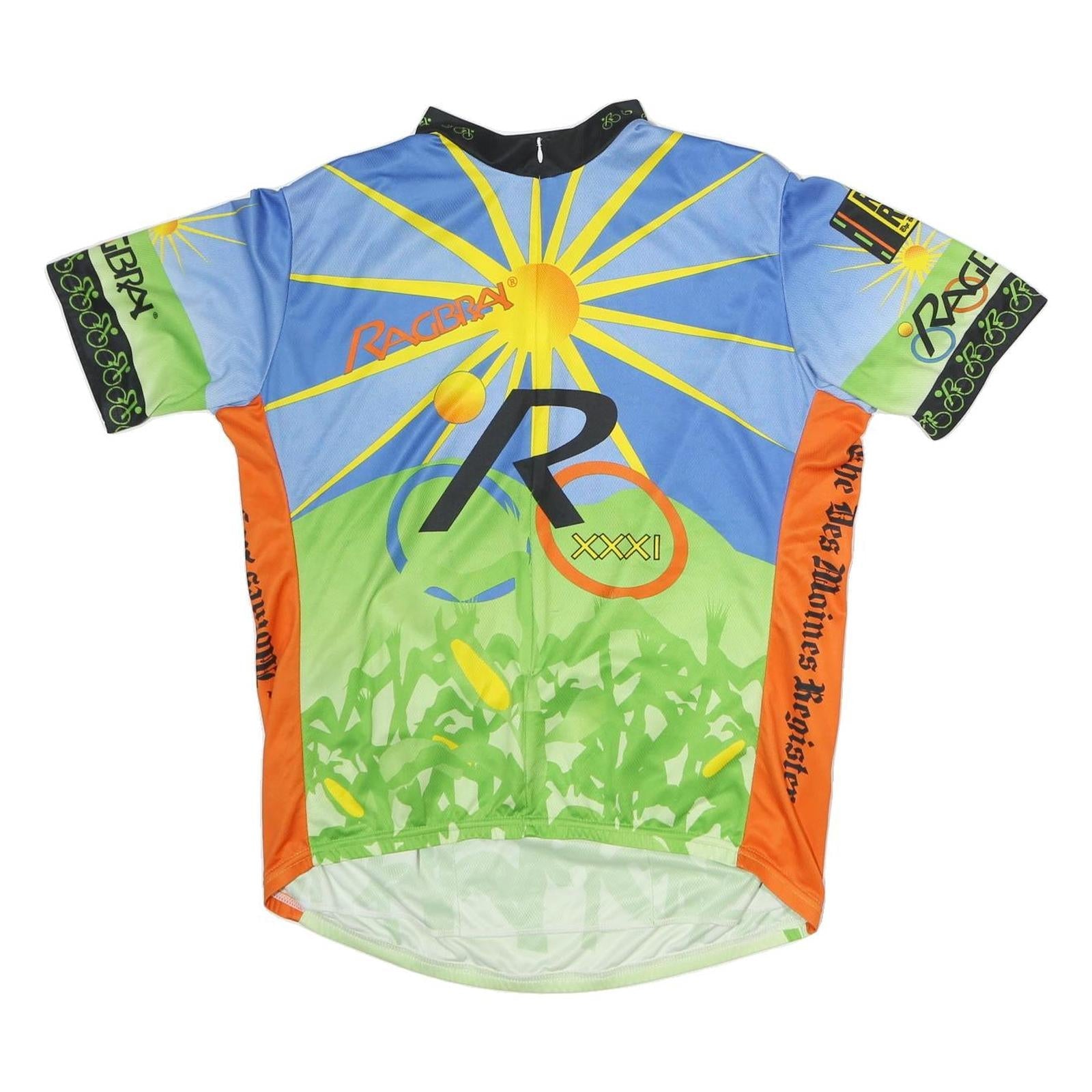 VOLEA Mens Blue & Green Graphic Modern 2XL Short Sleeve Crew Neck Cycling Jersey Refurbished - N/A refurbished available on Cerqular