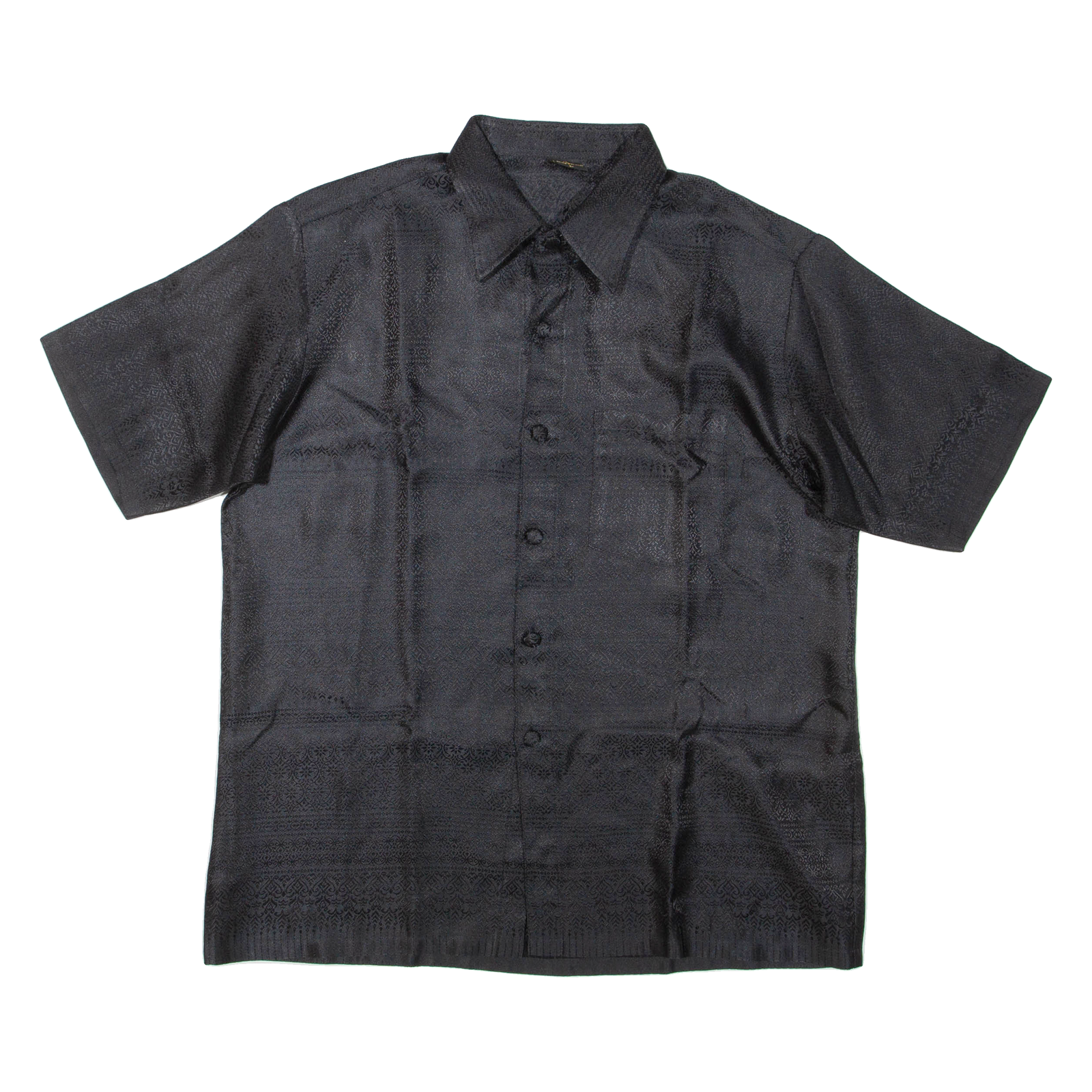 SERRANO Womens Printed Shirt Black Collared L Refurbished - N/A refurbished available on Cerqular
