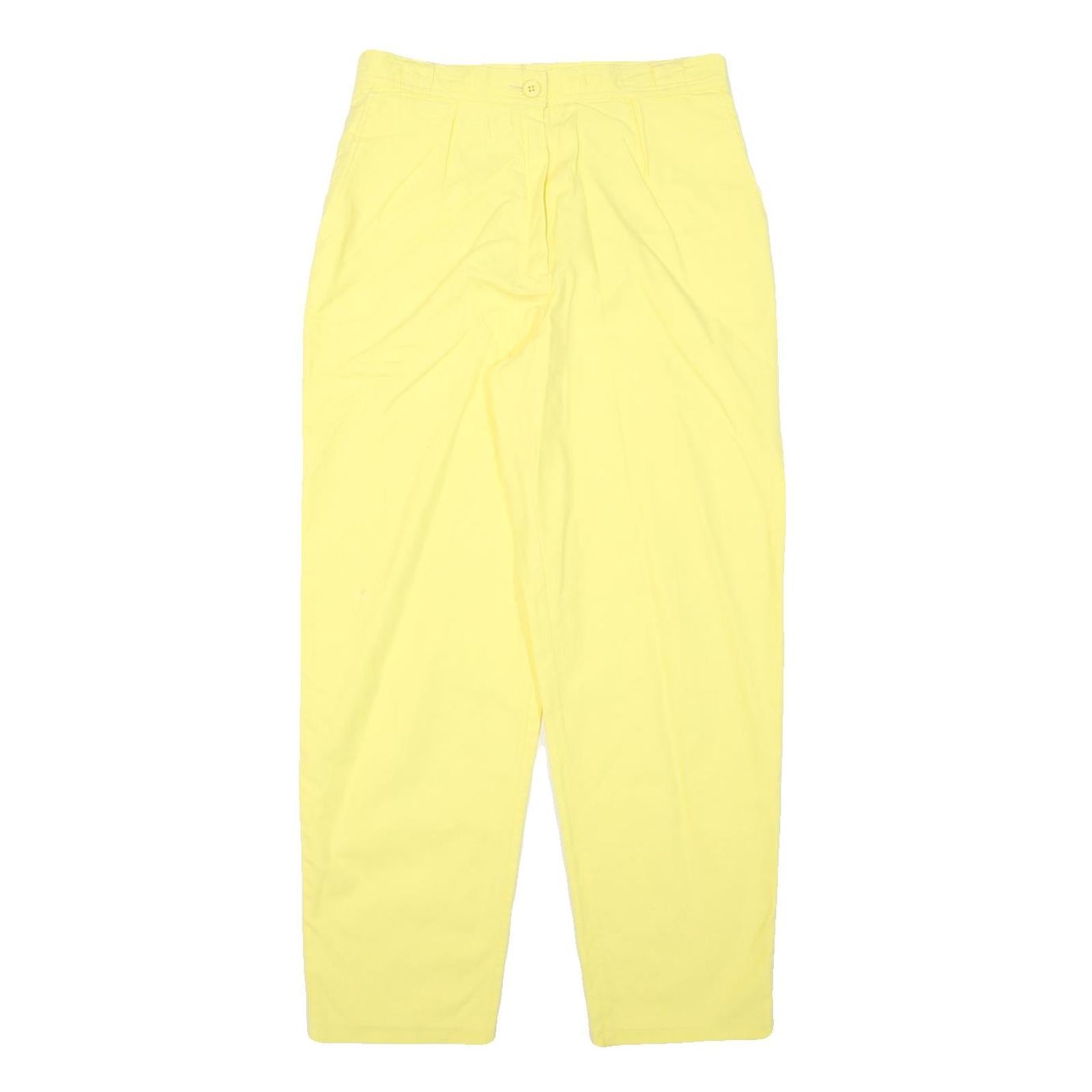 Yellow Womens Relaxed Leg Trousers Cotton Blend Zip W29 L27 Casual Summer Pants Refurbished - N/A refurbished available on Cerqular