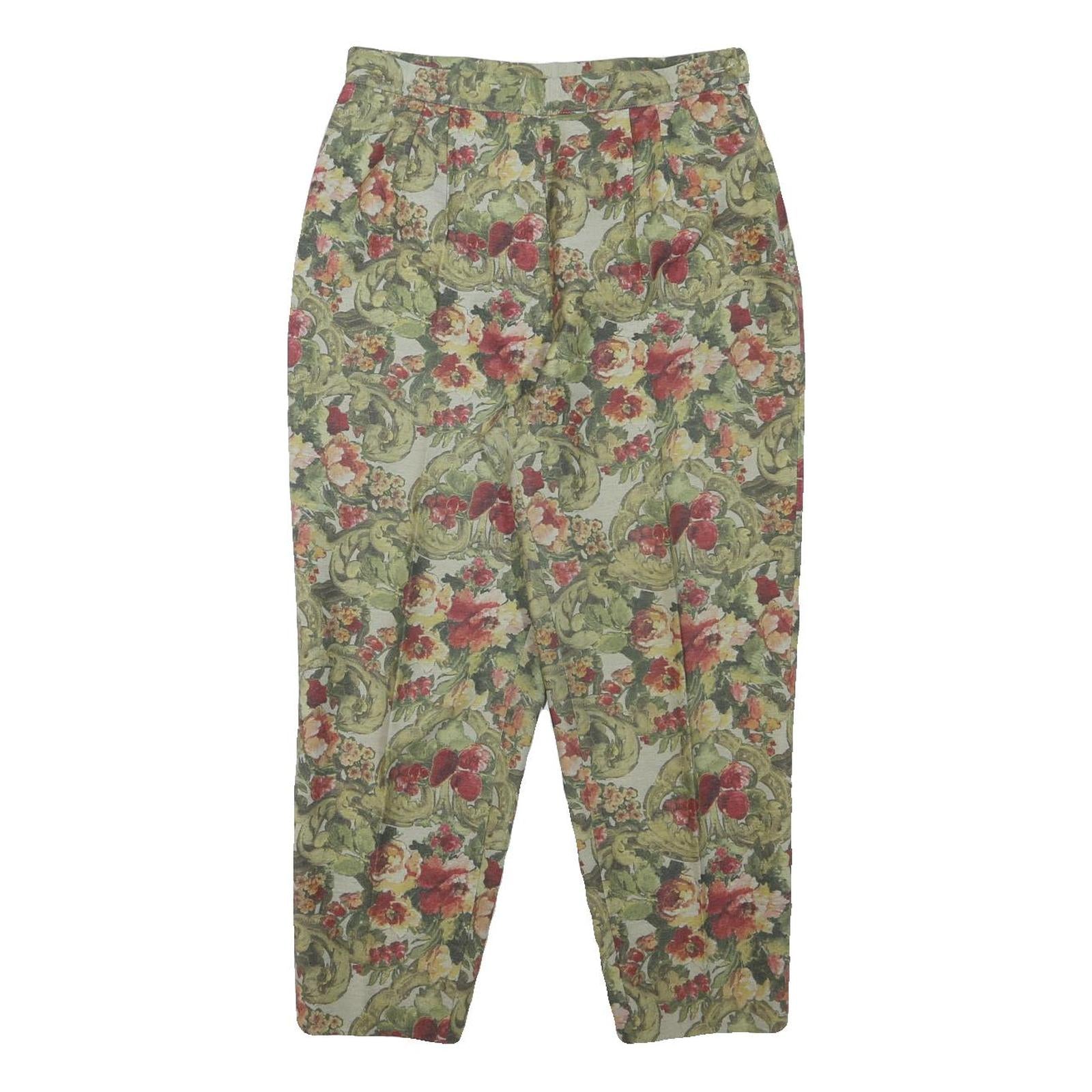 GEORGIA NETTI Womens Cotton Blend Floral Relaxed Tapered Trousers W28 L25 Refurbished - N/A refurbished available on Cerqular