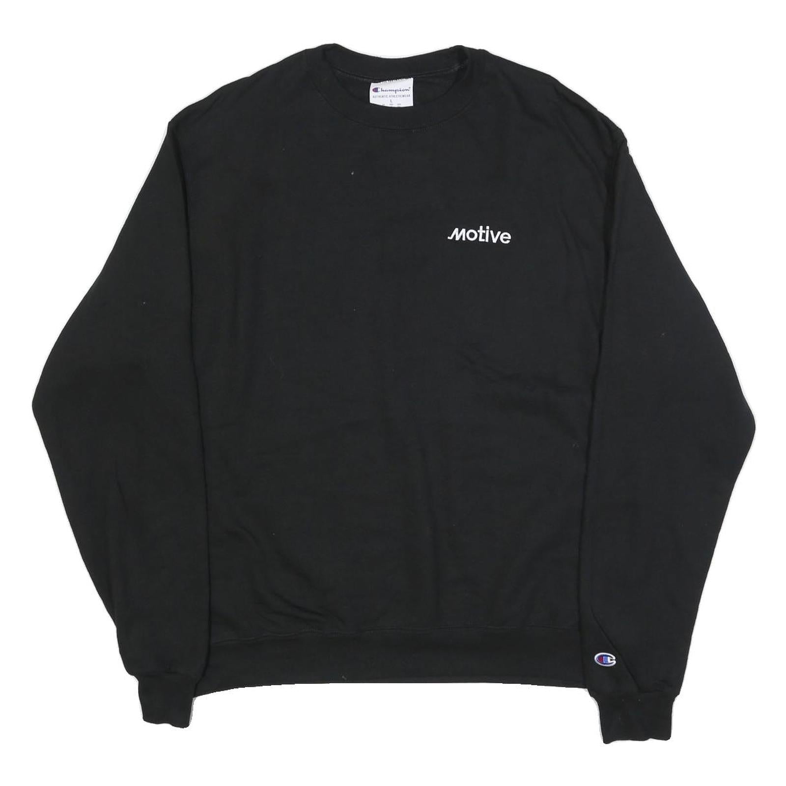 Buy CHAMPION Mens Black Motive Crew Neck L Cotton Blend Sweatshirt Pullover Refurbished - $33.79 CHAMPION Mens Black Motive Crew Neck L Cotton Blend Sweatshirt Pullover Refurbished - N/A refurbished available on Cerqular