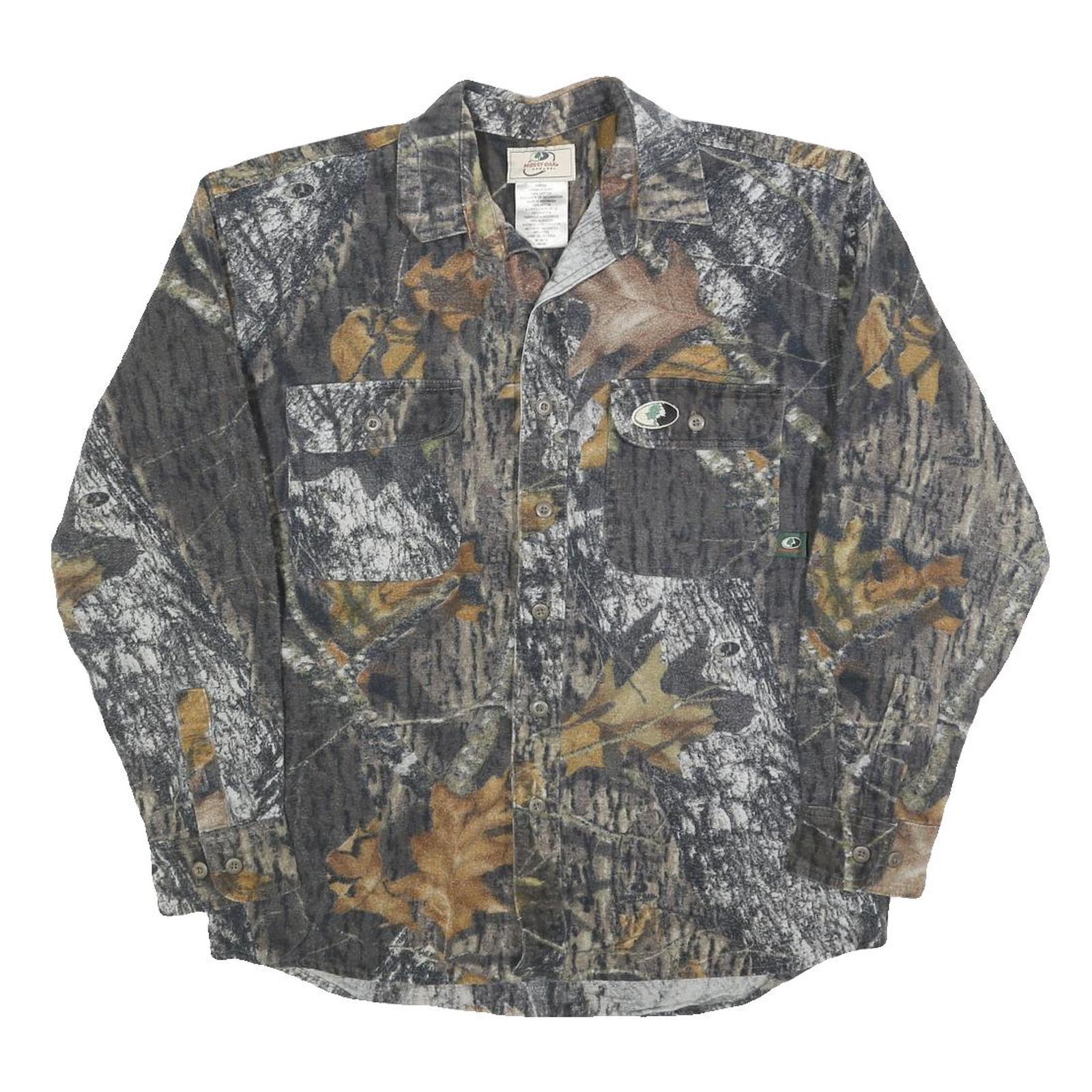 MOSSY OAK Mens Grey Camouflage Shirt M Cotton Blend Casual Outdoor Refurbished - N/A refurbished available on Cerqular