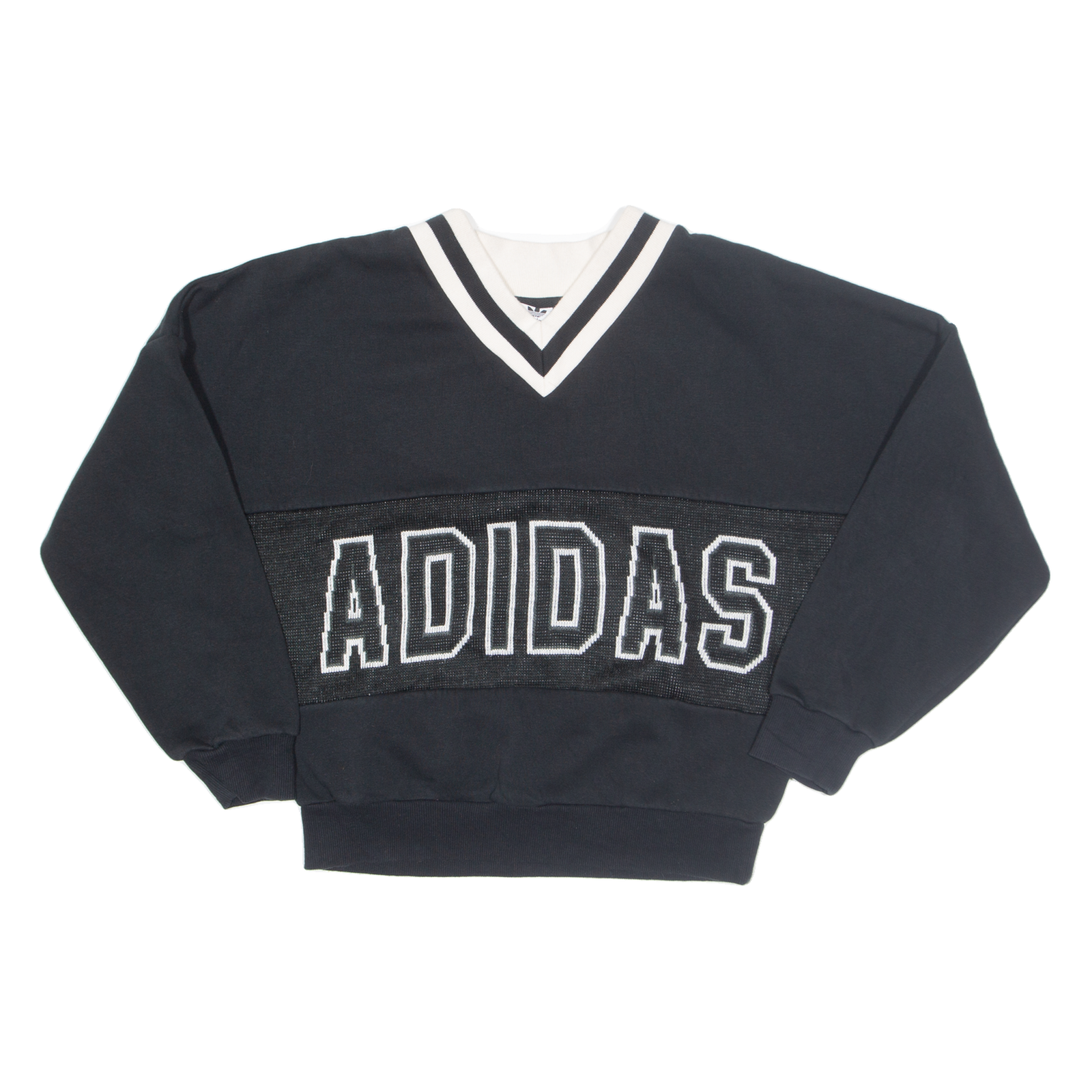 ADIDAS Womens Sweatshirt Black V-Neck UK 6 Refurbished - N/A refurbished available on Cerqular