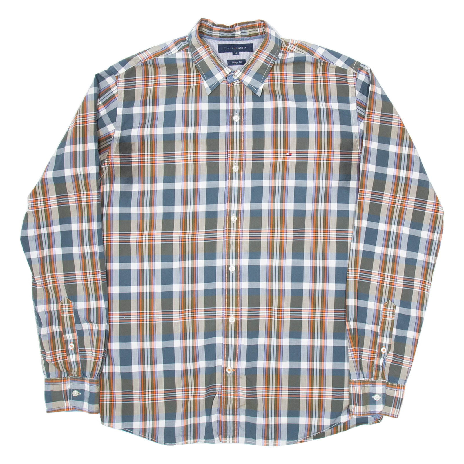 TOMMY HILFIGER Mens Shirt Blue Check Long Sleeve M Refurbished - N/A refurbished available on Cerqular