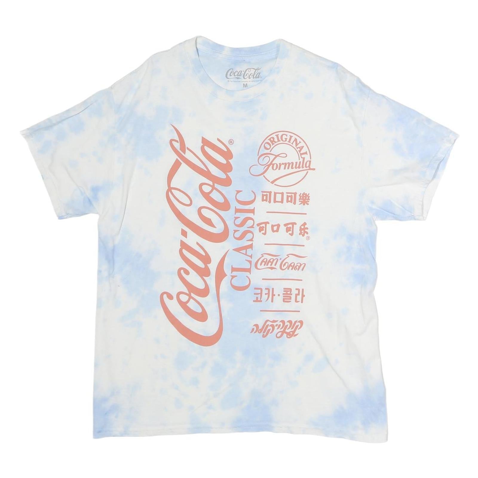 COCA COLA Mens White & Blue Graphic T-Shirt M Short Sleeve Crew Neck Logo Print Refurbished - N/A refurbished available on Cerqular