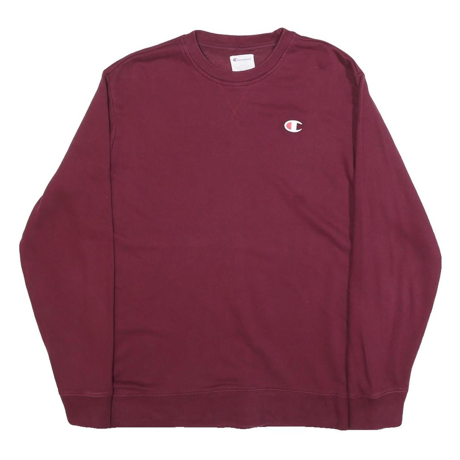 CHAMPION Mens Maroon Crew Neck M Cotton Blend Pullover Sweatshirt Refurbished - N/A refurbished available on Cerqular