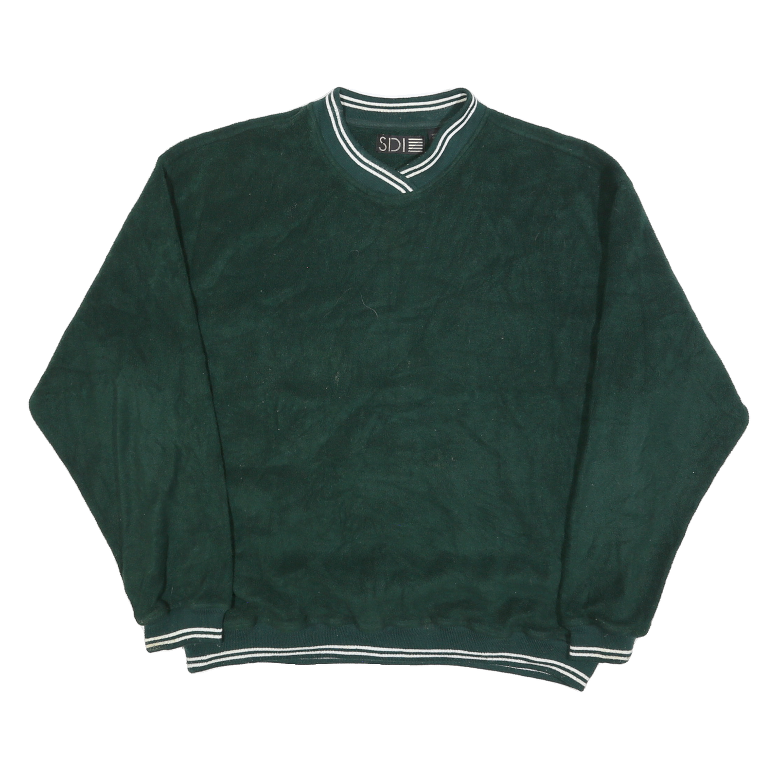 SDI Mens Green Plain Pullover Jumper Crew Neck Basic Knit L Casual Wear Refurbished - N/A refurbished available on Cerqular