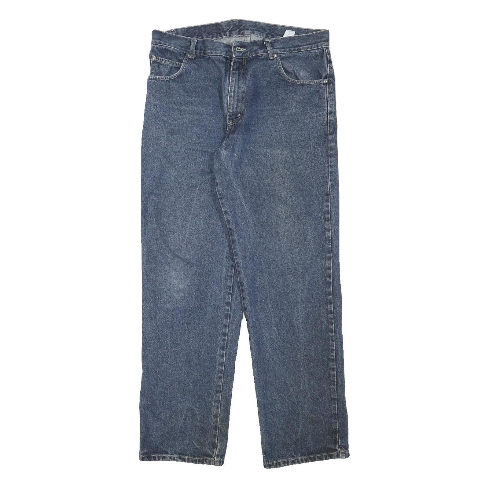 TRACK Mens Regular Blue Jeans Denim W34 L31 Cotton Blend Zip Casual Classic Fit Refurbished - N/A refurbished available on Cerqular