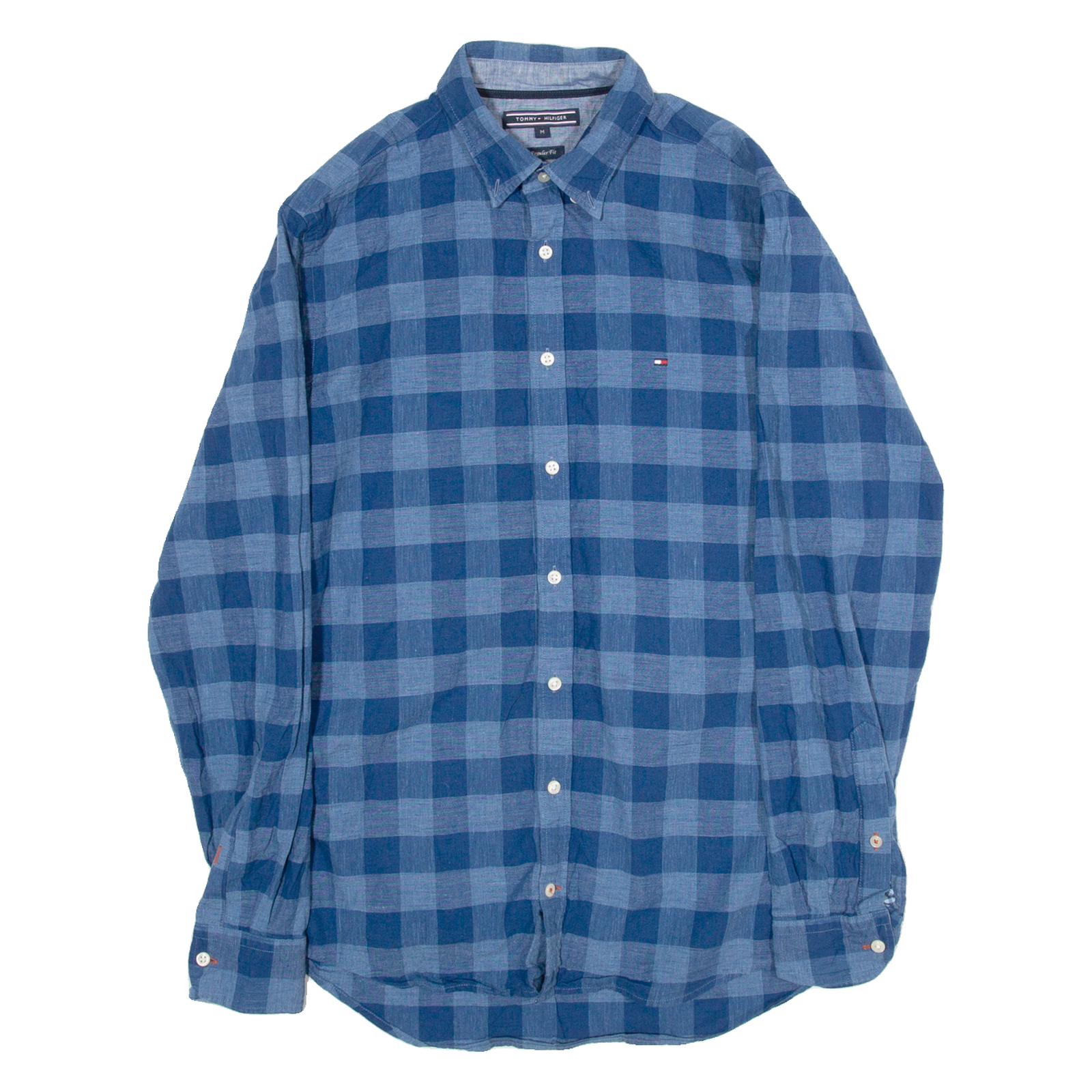 TOMMY HILFIGER Regular Fit Mens Shirt Blue Gingham Long Sleeve M Refurbished - N/A refurbished available on Cerqular