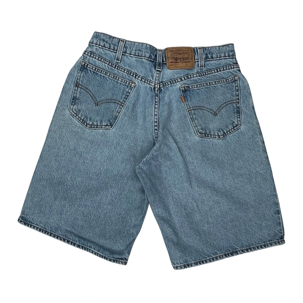 Levis Denim Shorts - 29W UK 12 Light Wash Cotton Refurbished - Thrifted (note: this is a term often used to describe second- refurbished available on Cerqular