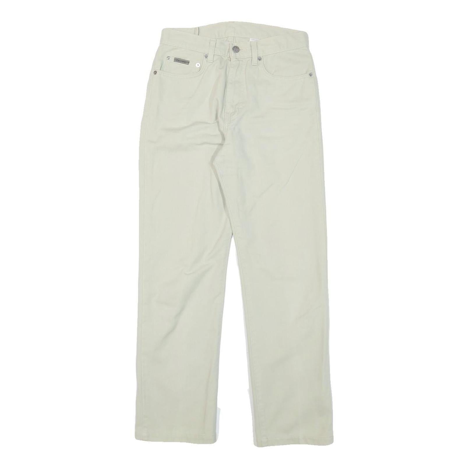 CALVIN KLEIN Womens Cotton Blend Regular Fit Straight Beige Jeans W27 L28 Zip Refurbished - N/A refurbished available on Cerqular