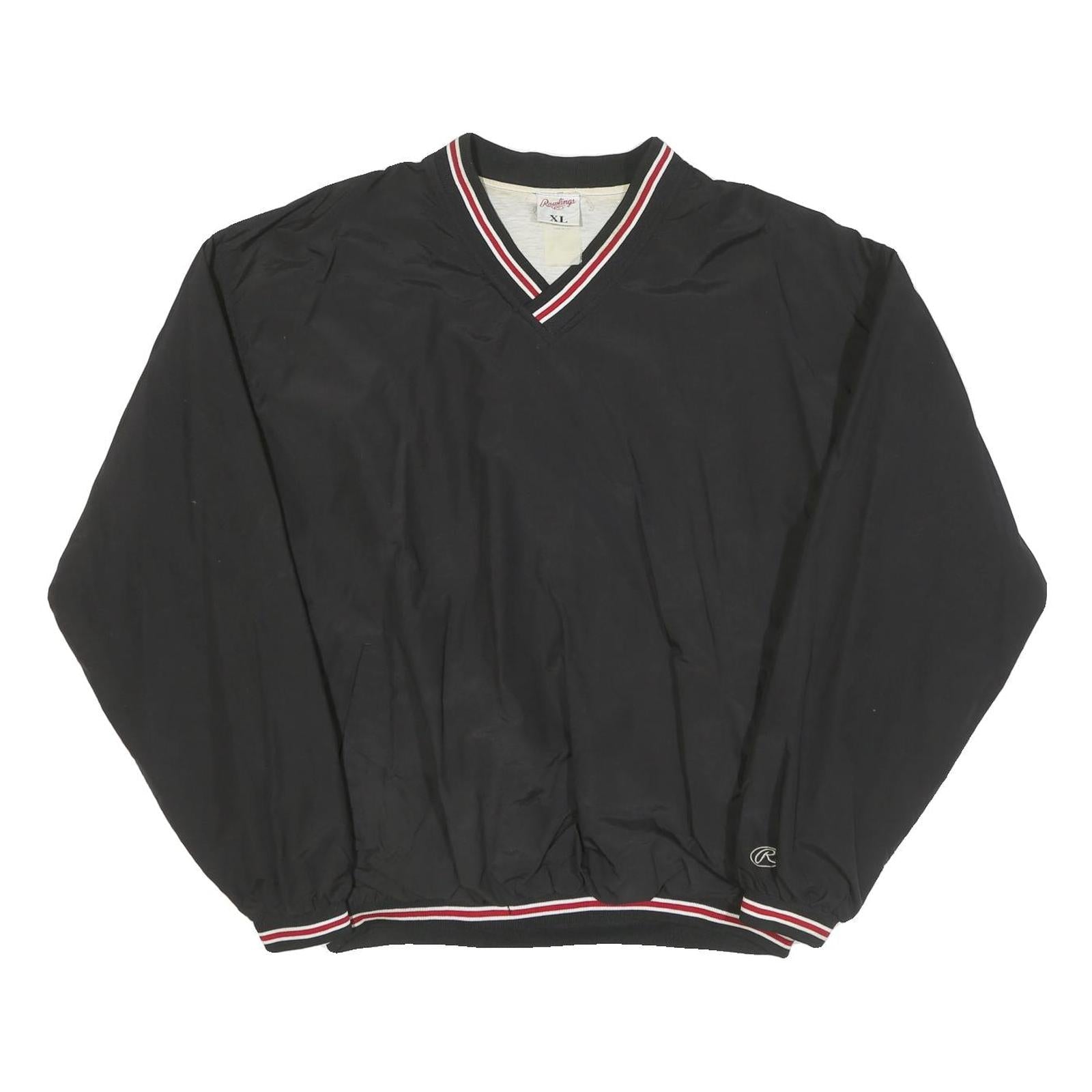 RAWLINGS Mens Black Polyester Blend Classic Jacket XL Plain Athletic Lightweight Refurbished - N/A refurbished available on Cerqular