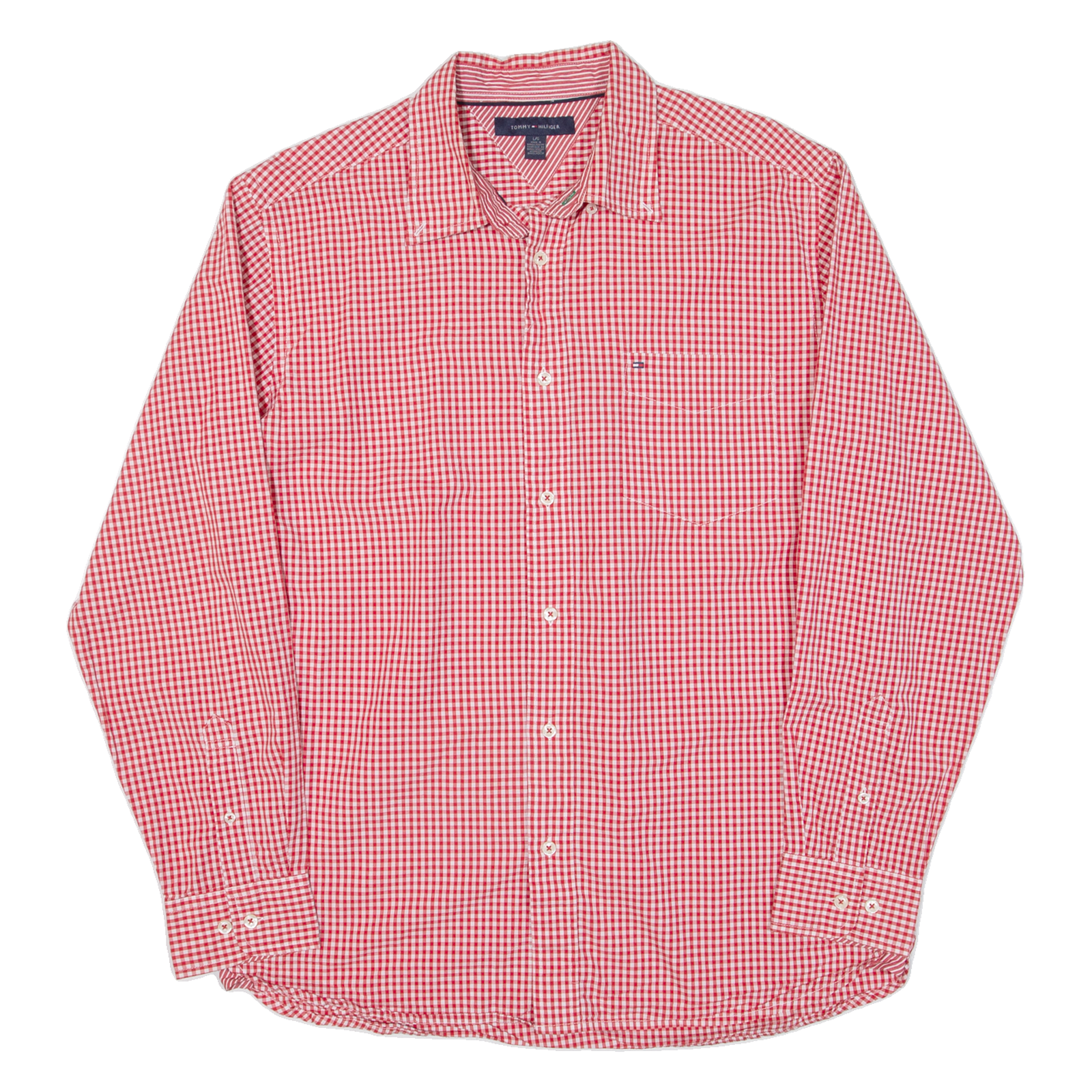 TOMMY HILFIGER Mens Shirt Red Check Long Sleeve L Refurbished - N/A refurbished available on Cerqular