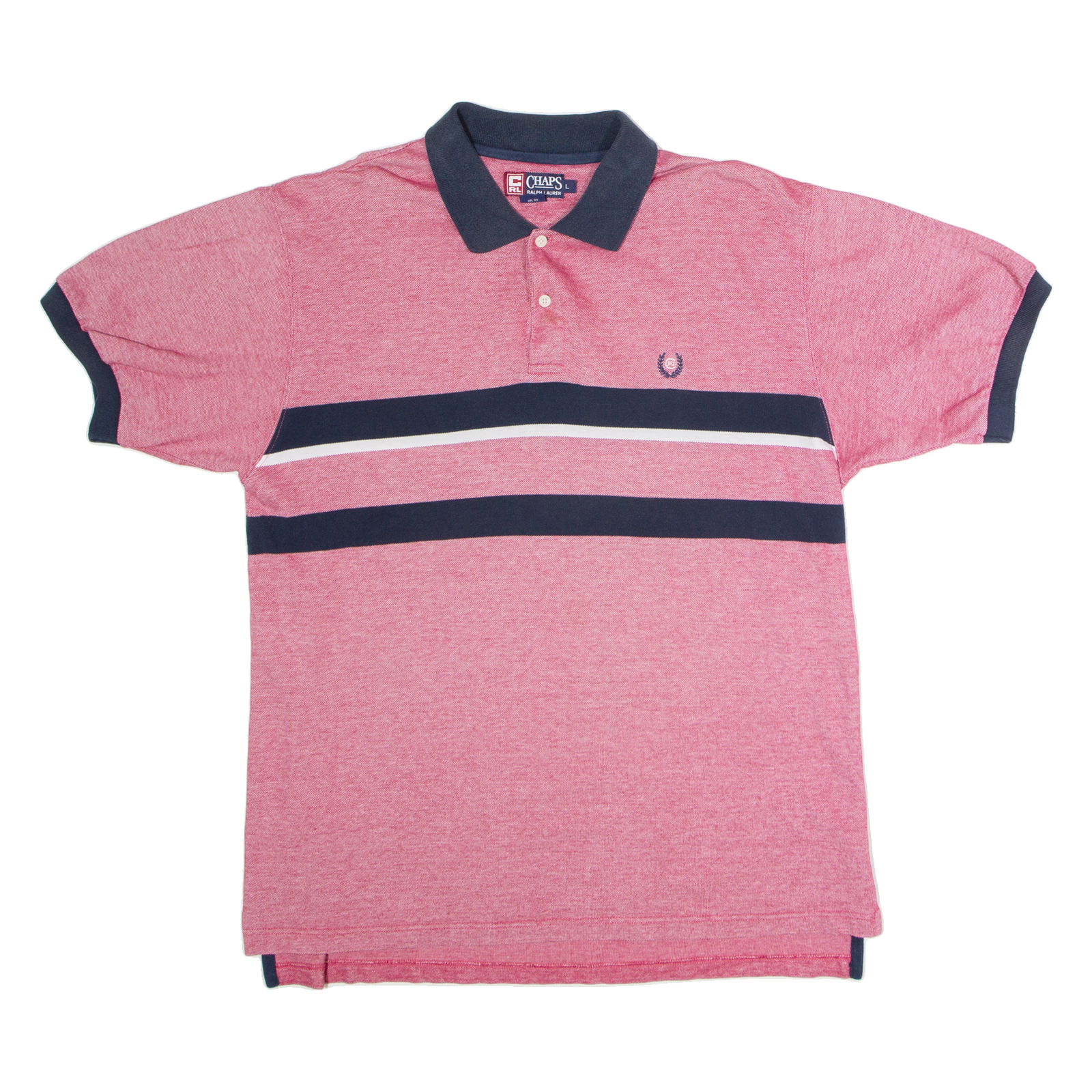 CHAPS RALPH LAUREN Mens Polo Shirt Red Striped L Refurbished - N/A refurbished available on Cerqular