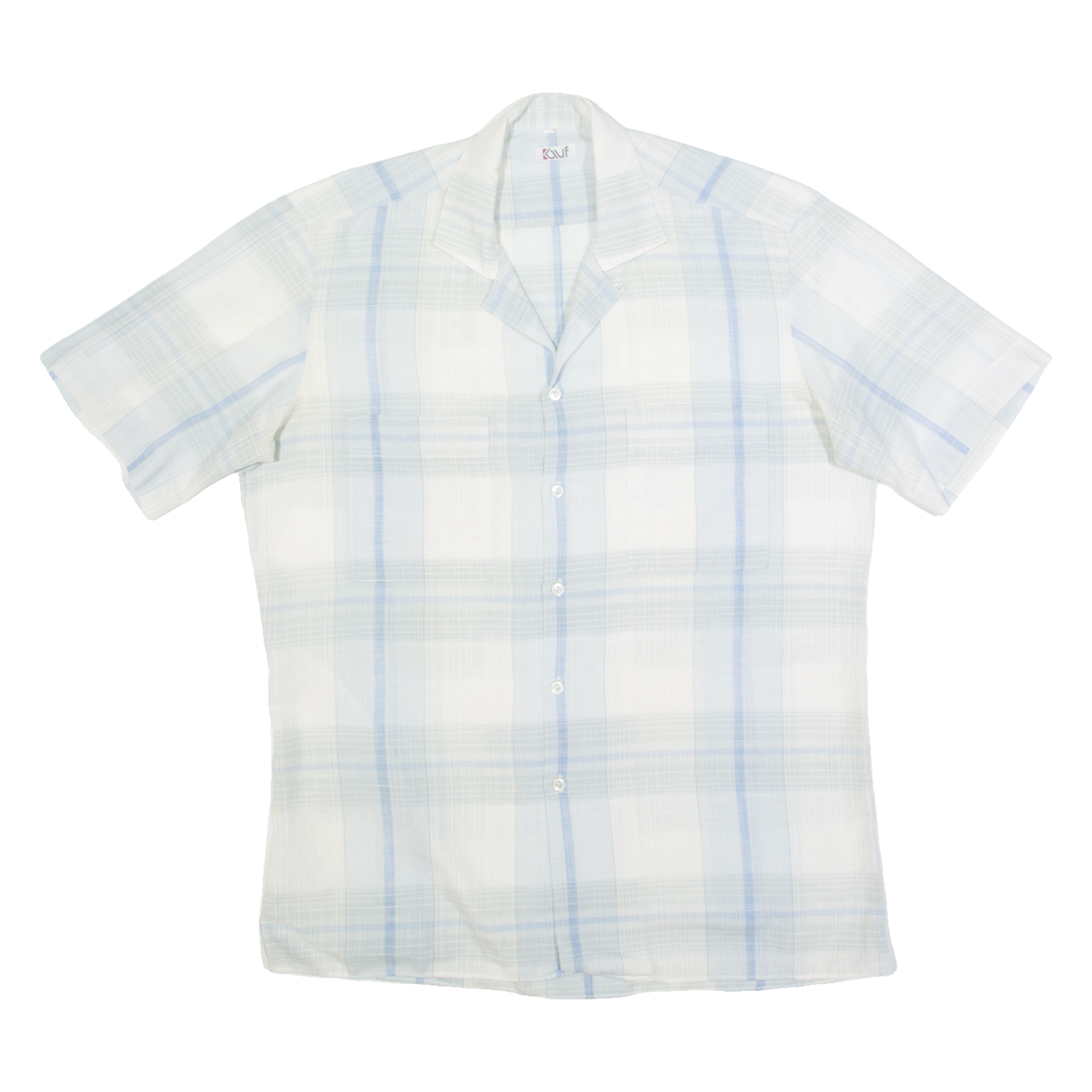 KAUF Mens Shirt Blue 90s Check L Refurbished - N/A refurbished available on Cerqular