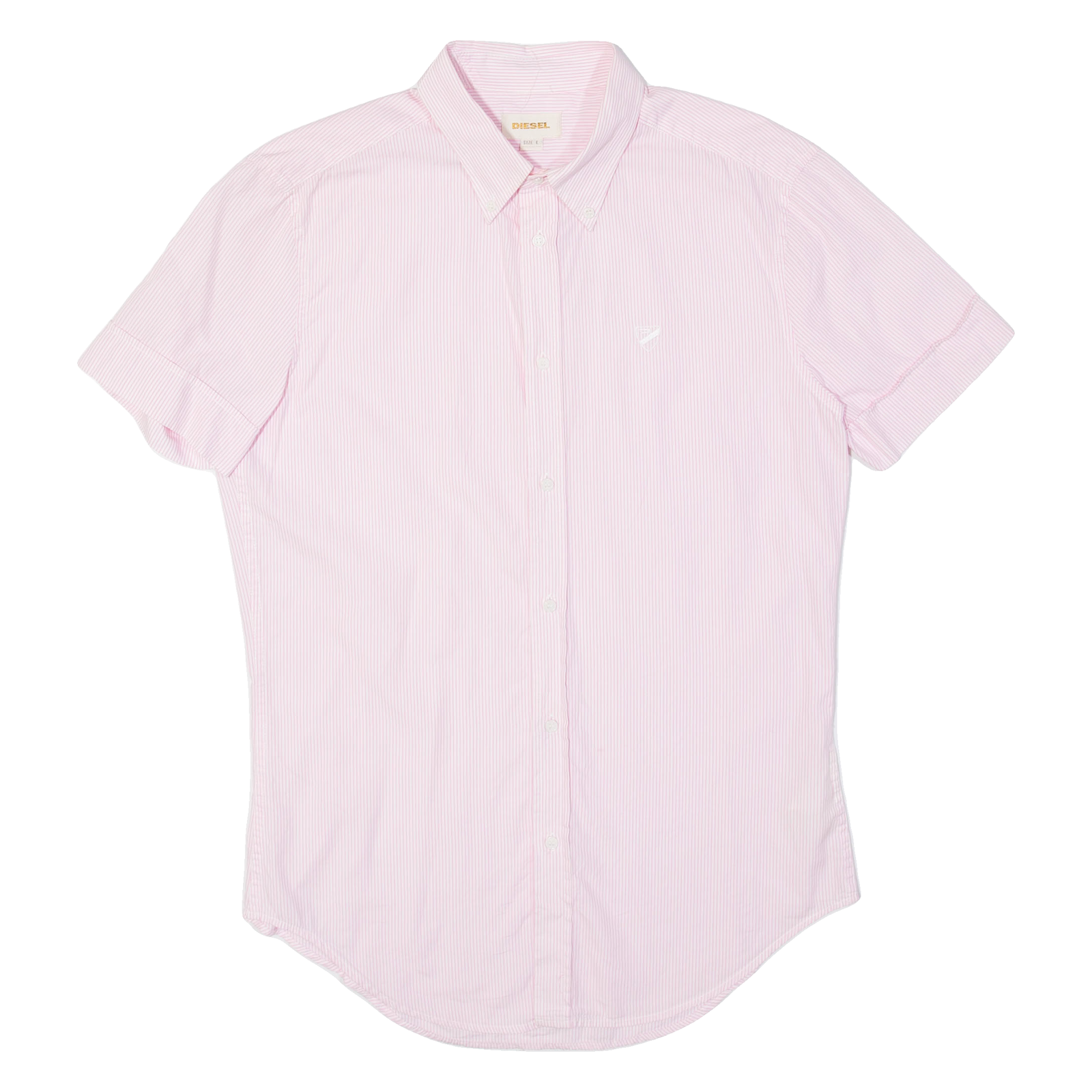 DIESEL Mens Flannel Shirt Pink Striped L Refurbished - N/A refurbished available on Cerqular