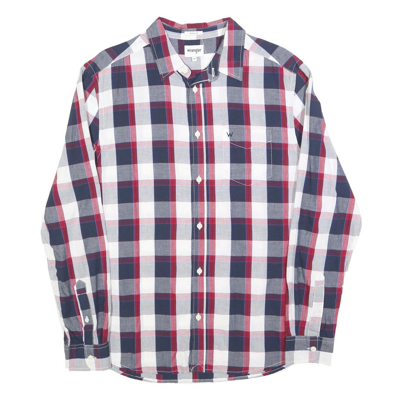 Buy WRANGLER Mens Blue & Red Check Shirt M Cotton Blend Casual Button Down Refurbished - $33.79 WRANGLER Mens Blue & Red Check Shirt M Cotton Blend Casual Button Down Refurbished - N/A refurbished available on Cerqular