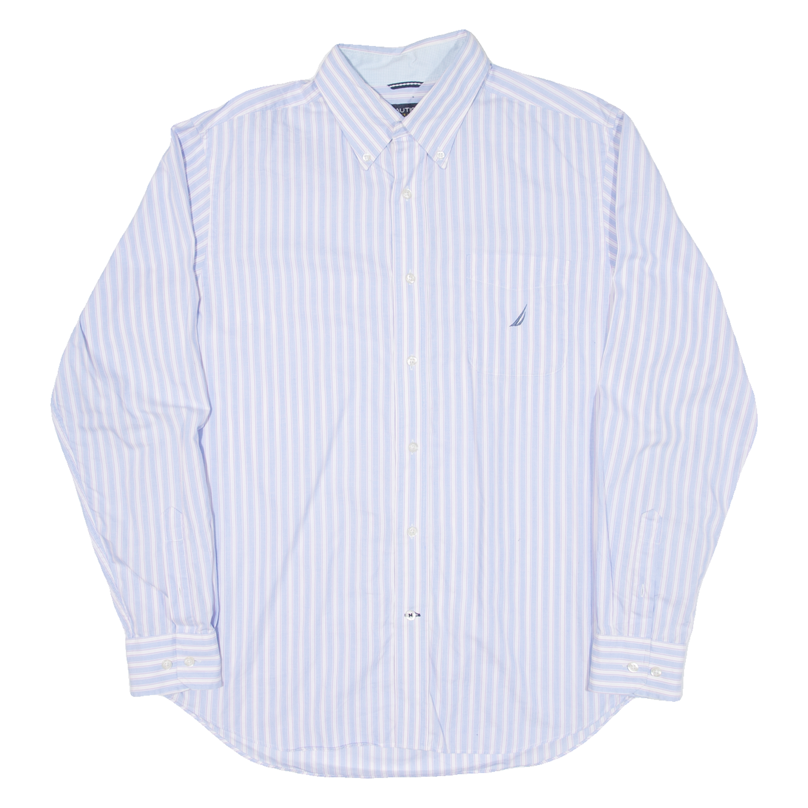 NAUTICA Mens Shirt Blue Striped Long Sleeve L Refurbished - N/A refurbished available on Cerqular