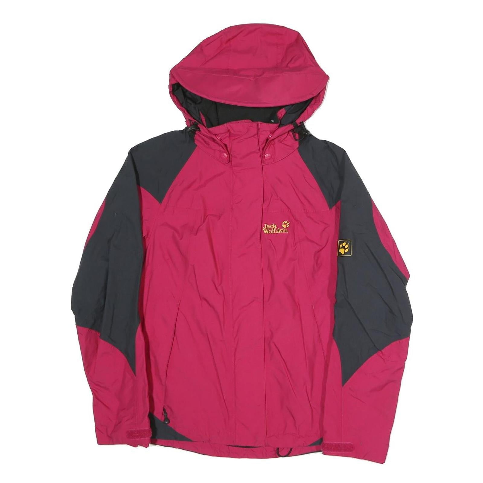JACK WOLFSKIN Womens Pink & Grey Outdoor Jacket UK 10 Polyester Blend Zip Hooded Refurbished - N/A refurbished available on Cerqular