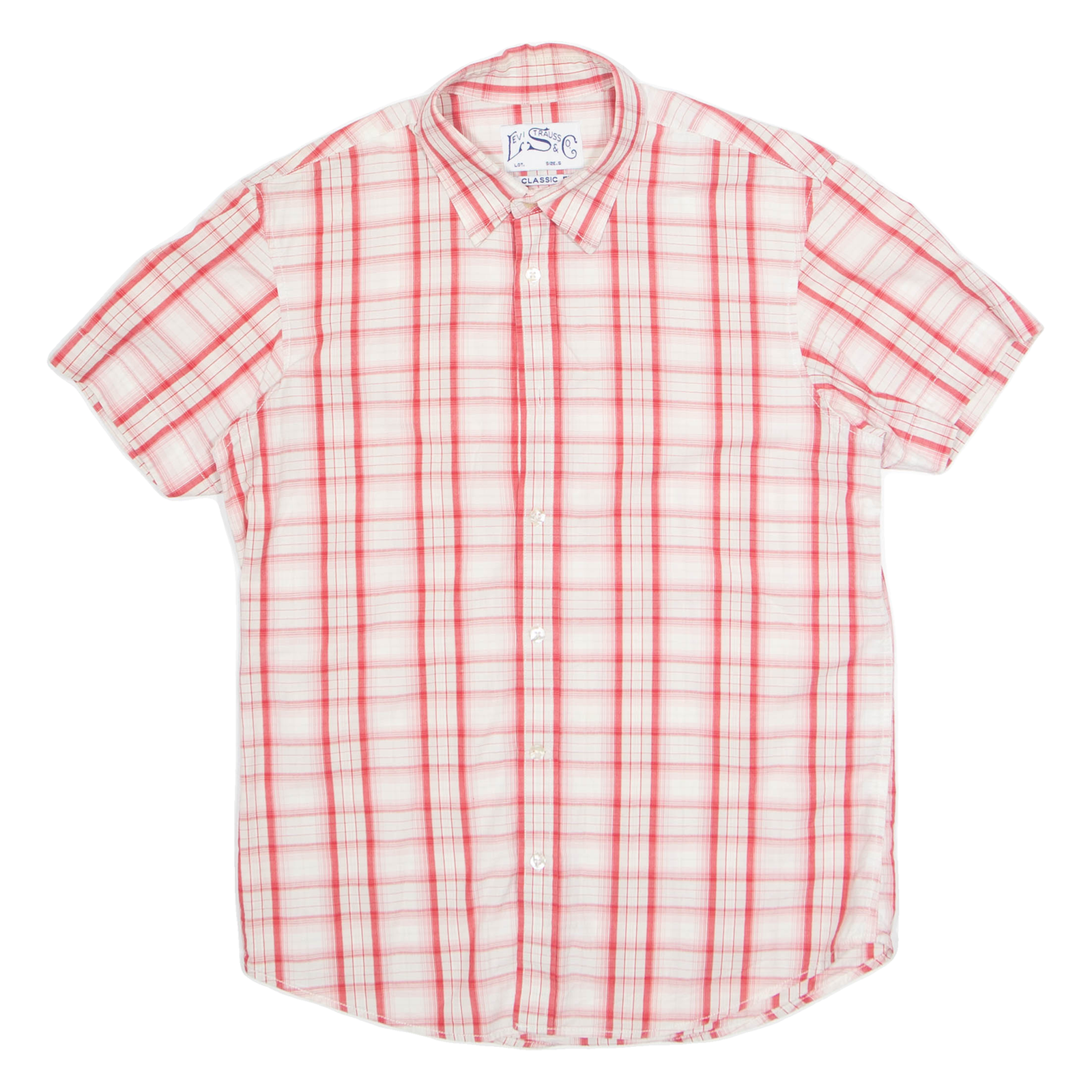 LEVI'S Mens Shirt Red Check Short Sleeve S Refurbished - N/A refurbished available on Cerqular
