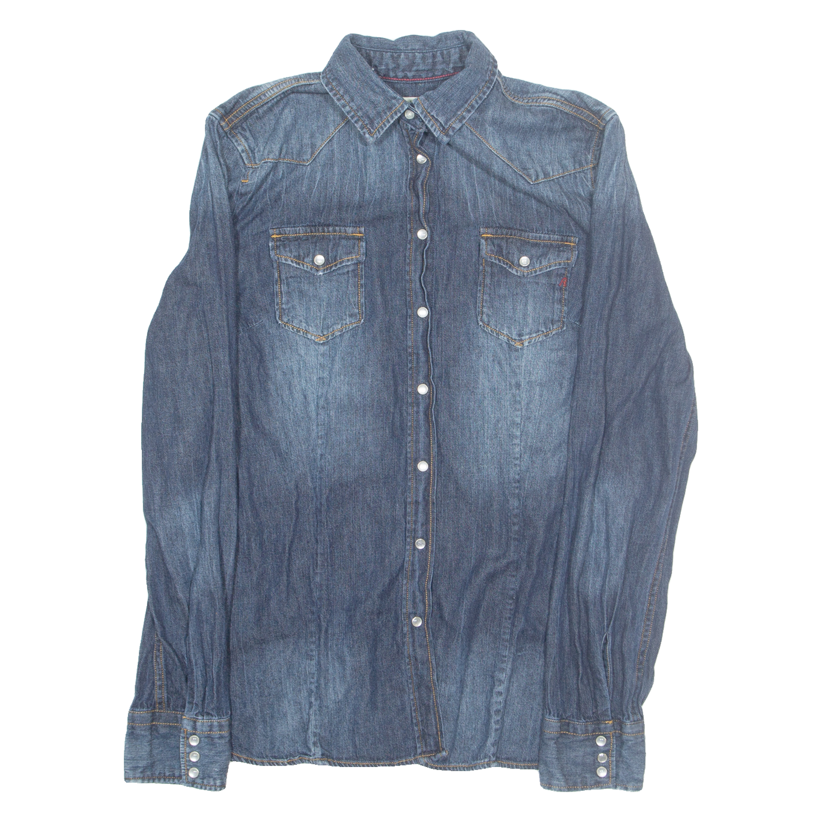 REPLAY Womens Denim Shirt Blue Long Sleeve M Refurbished - N/A refurbished available on Cerqular