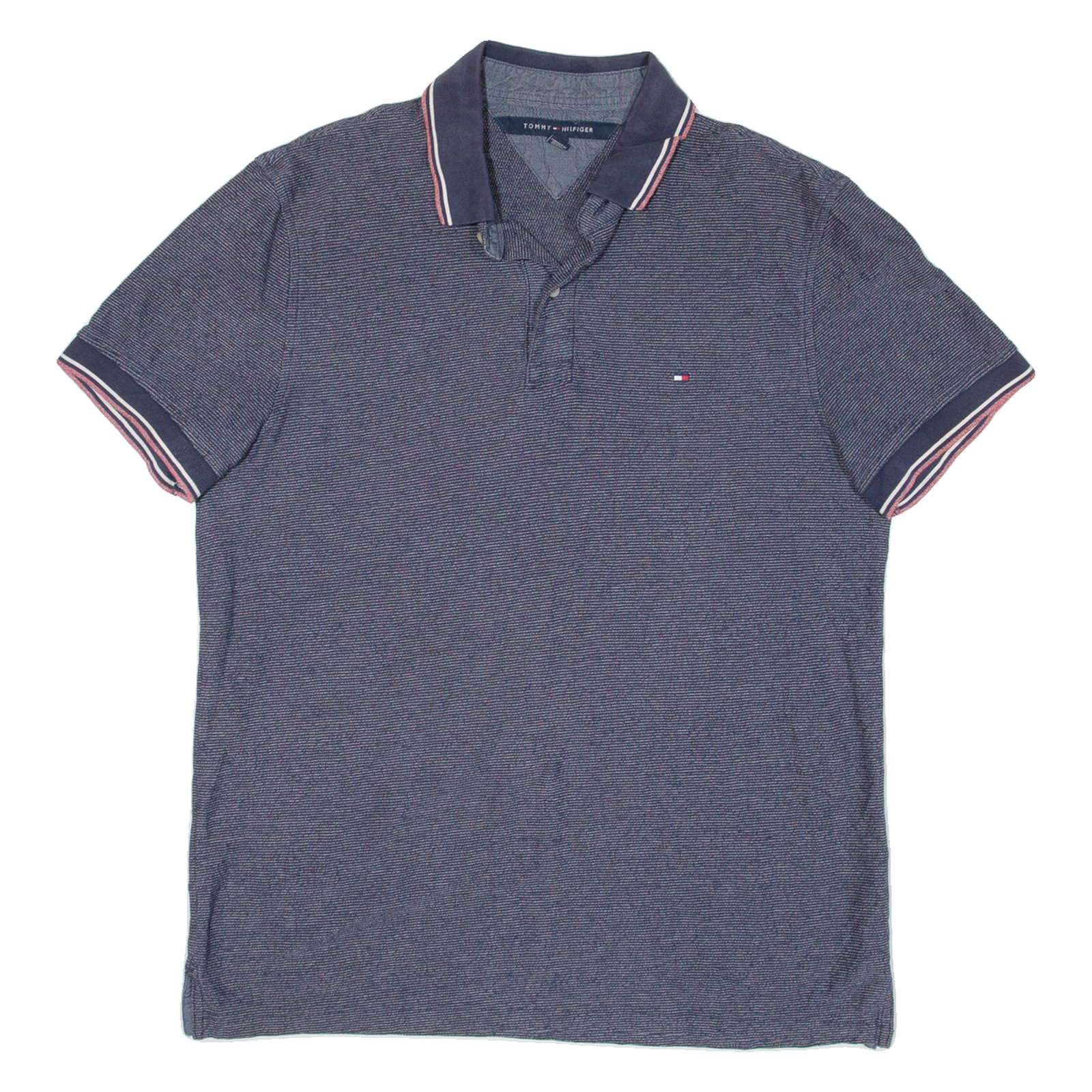TOMMY HILFIGER Mens Polo Shirt Blue L Refurbished - N/A refurbished available on Cerqular